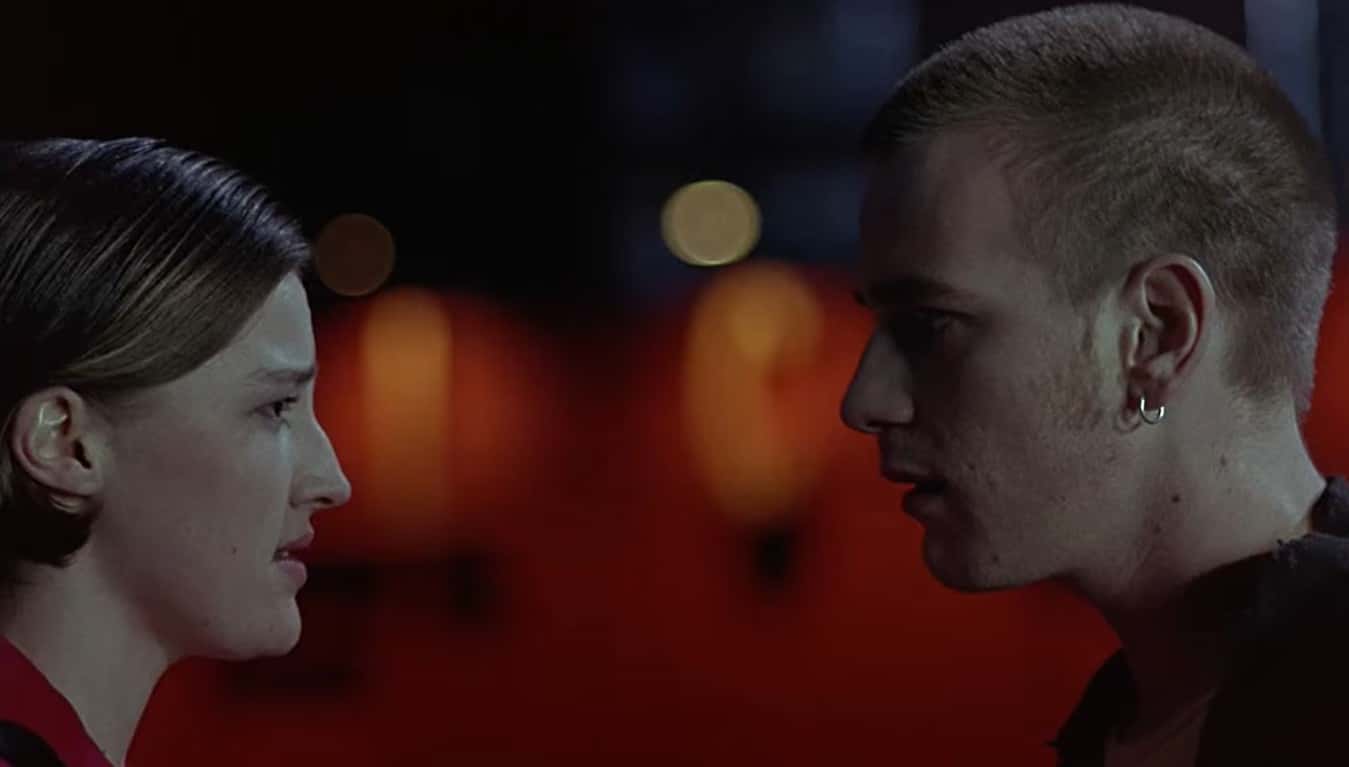 A visually captivating still taken from a pivotal moment in the film Trainspotting (1996)
