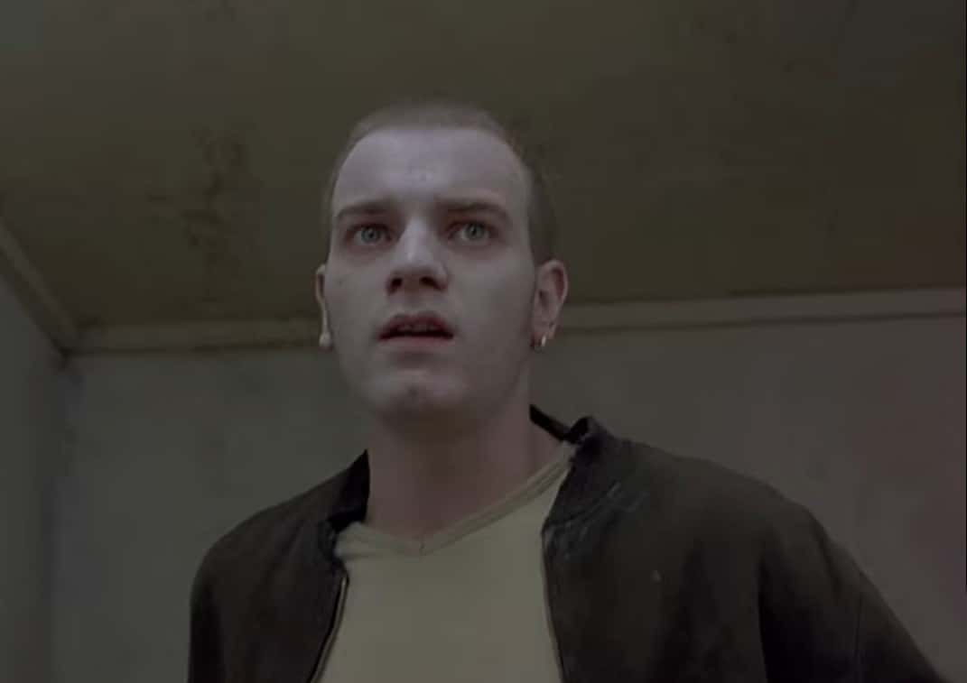 A visually captivating still taken from a pivotal moment in the film Trainspotting (1996)