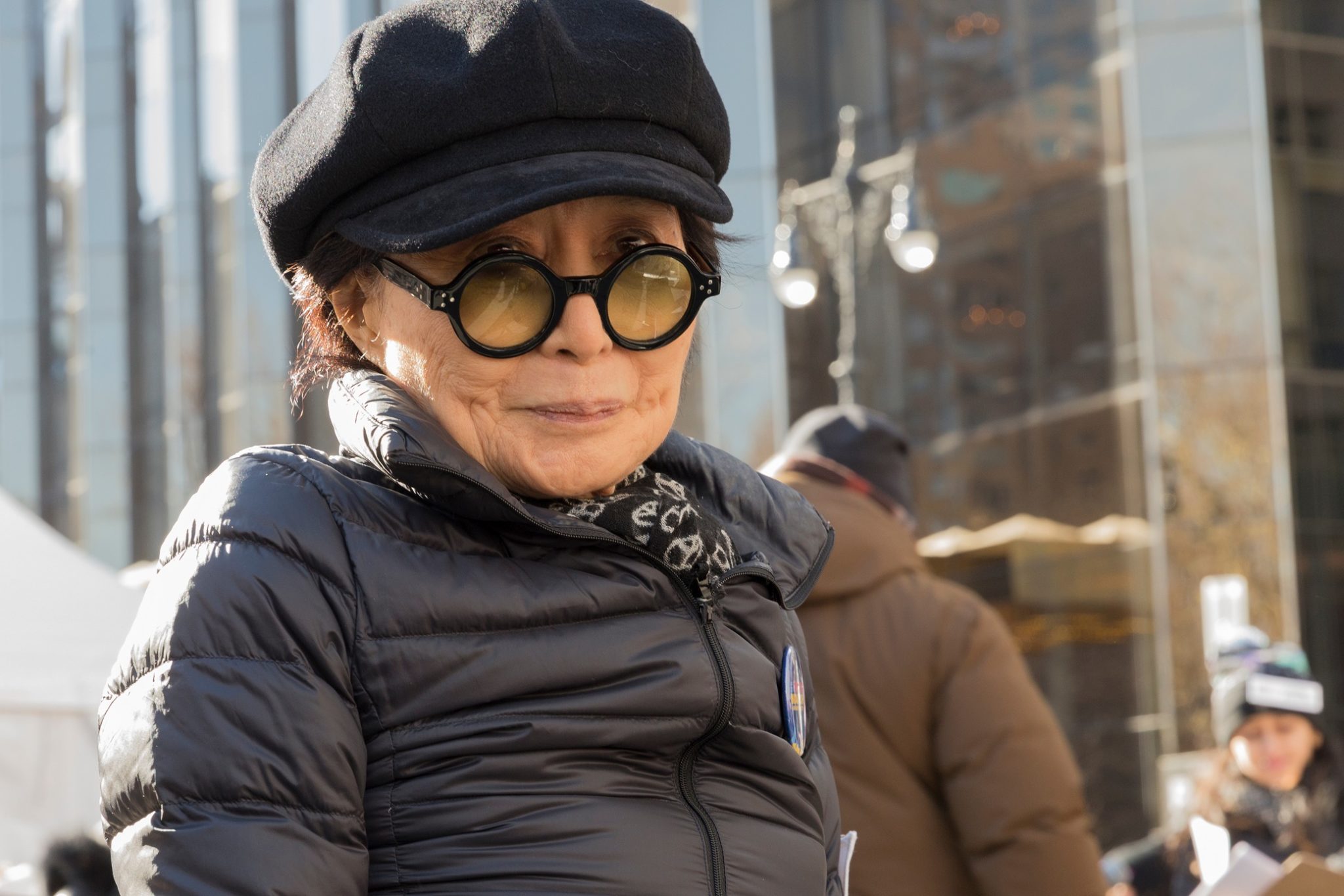 Yoko Ono attends women's march in New York at Central Park West