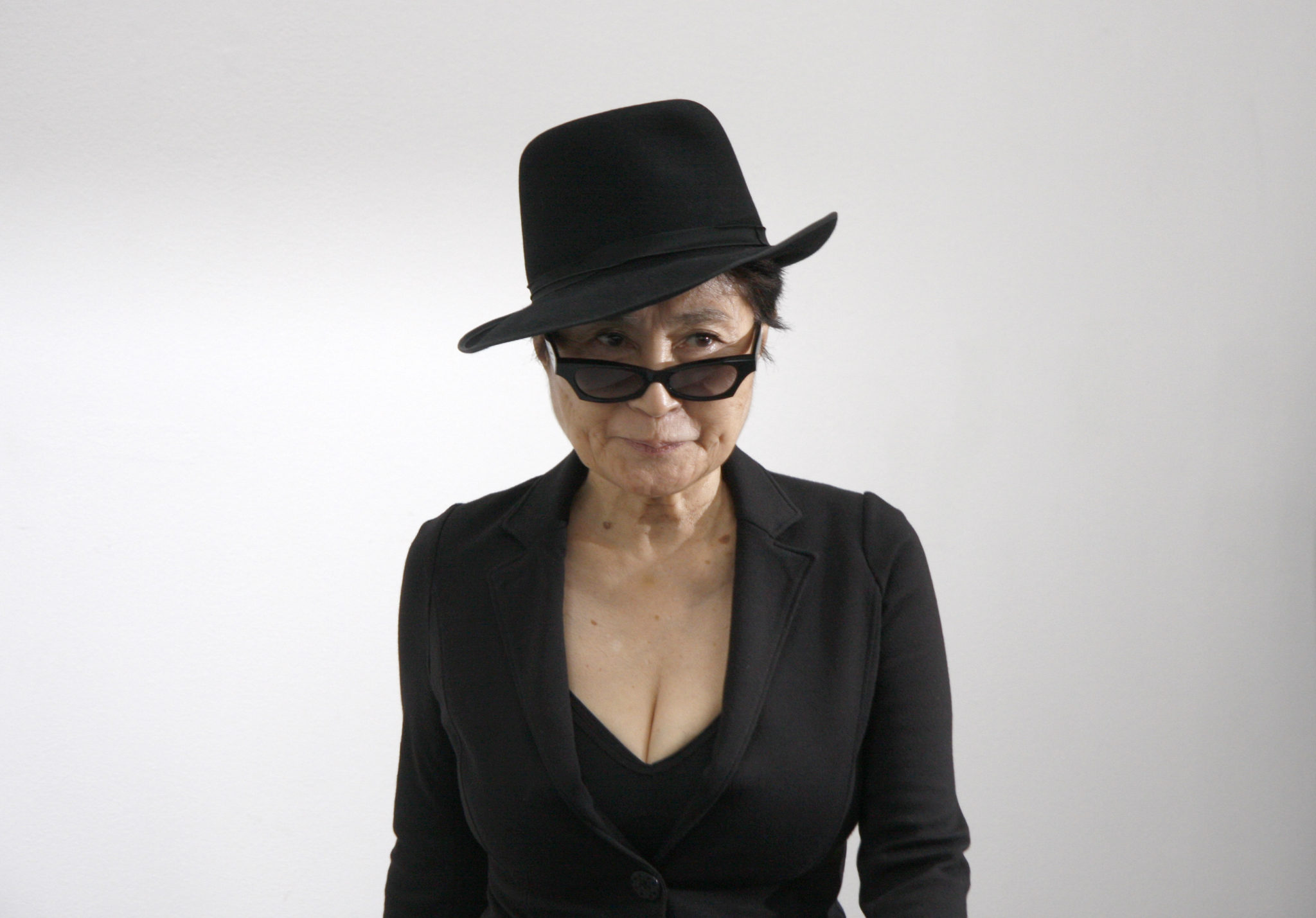 Yoko Ono at a presentation of her latest work titled "The Gift"