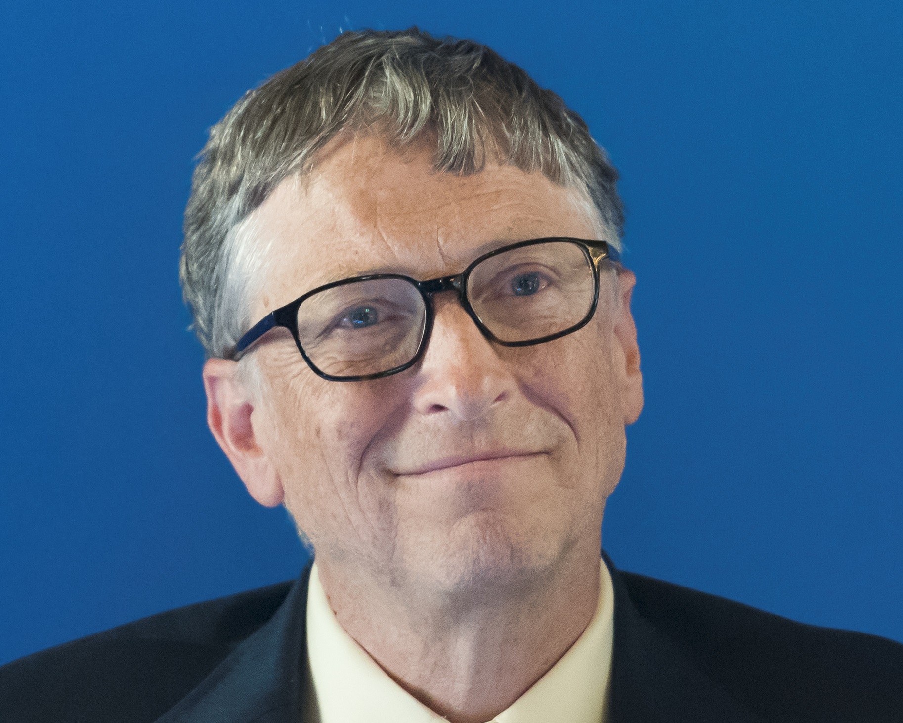 Bill Gates during the signing of a partnership vaccination in the Sahel with France at french Ministry of Foreign affair