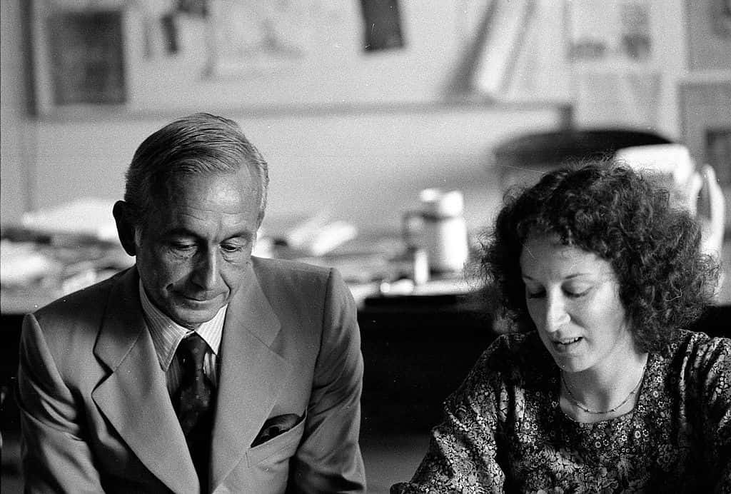 Canadian author Margaret Atwood with her first italian publisher Mario Monti