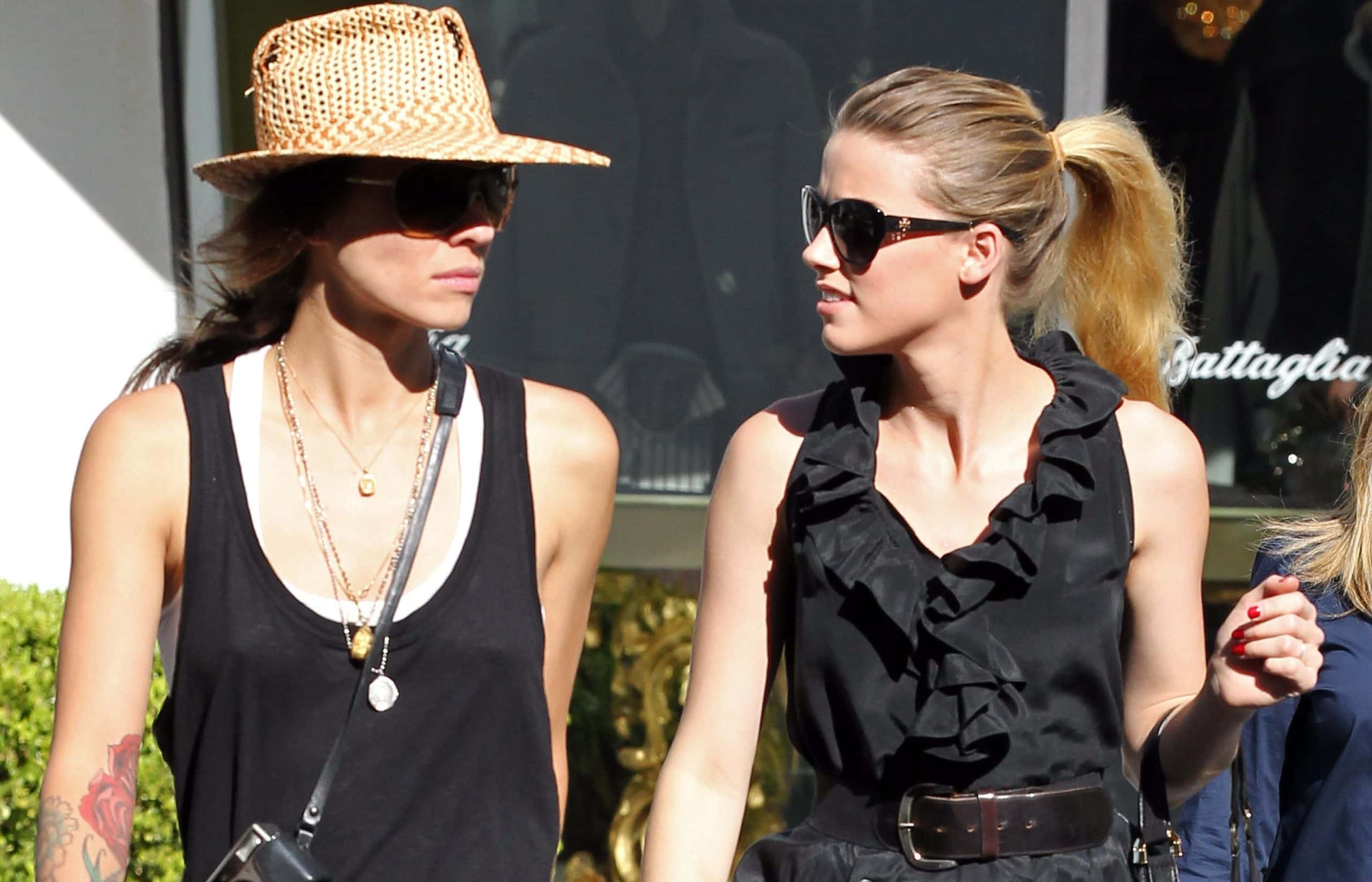 Tasya Van Ree and Amber Heard are seen on November 4, 2010