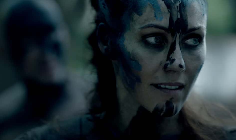 Boudica in traditional make up and clothes 