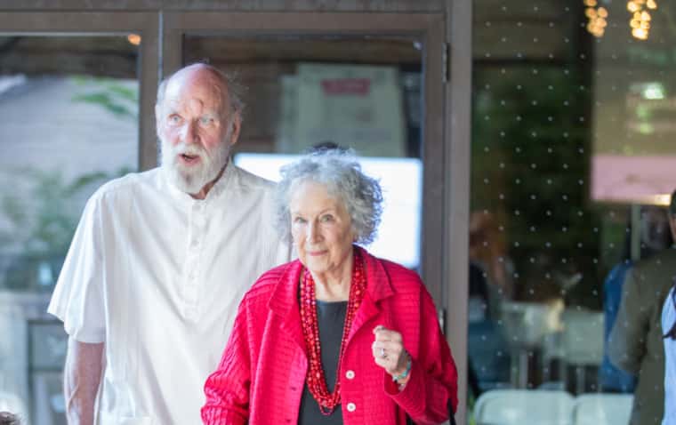 Margaret Atwood with her husband