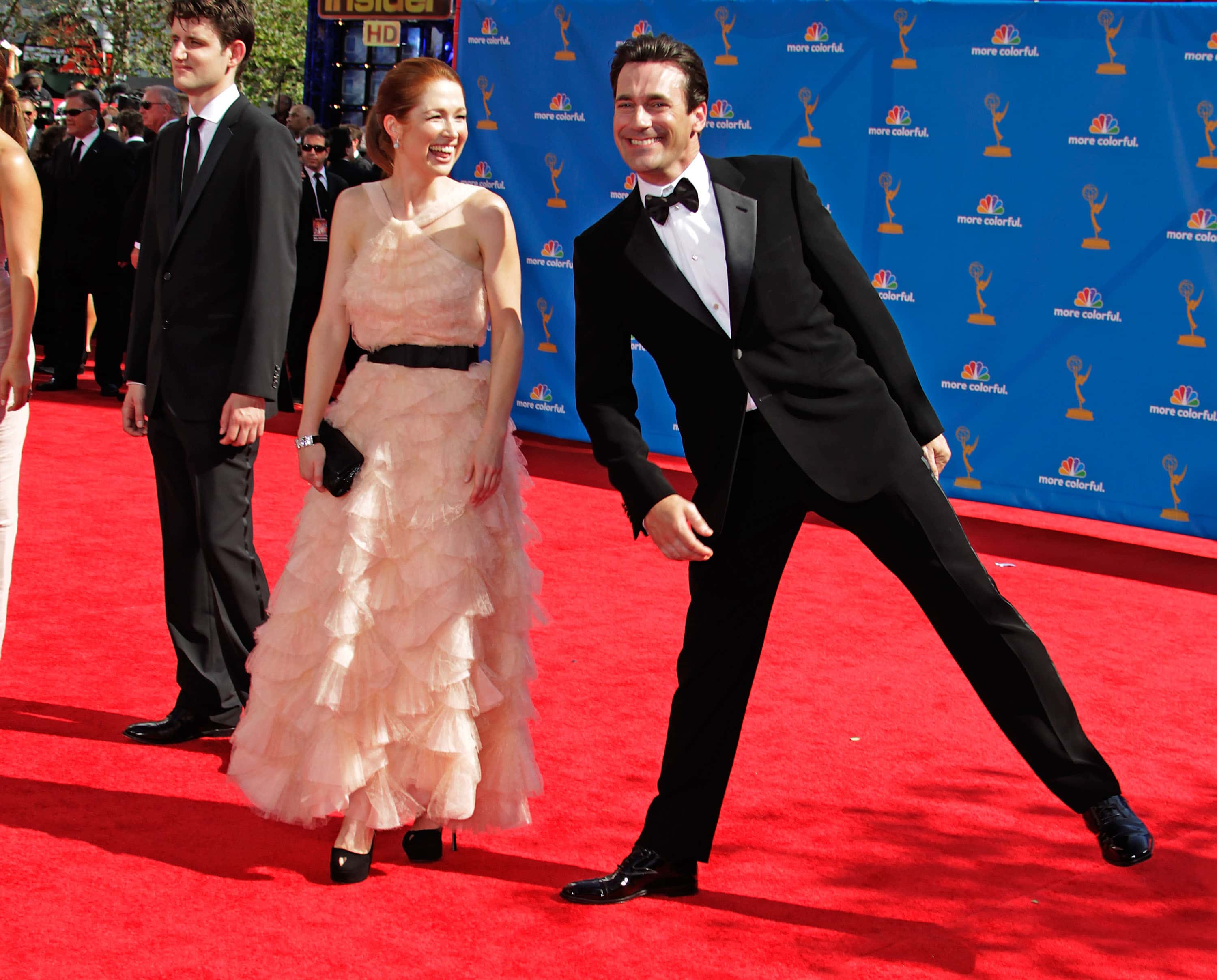 2010 Primetime Emmy Awards - Arrivals.Ellie Kemper and Jon Hamm.