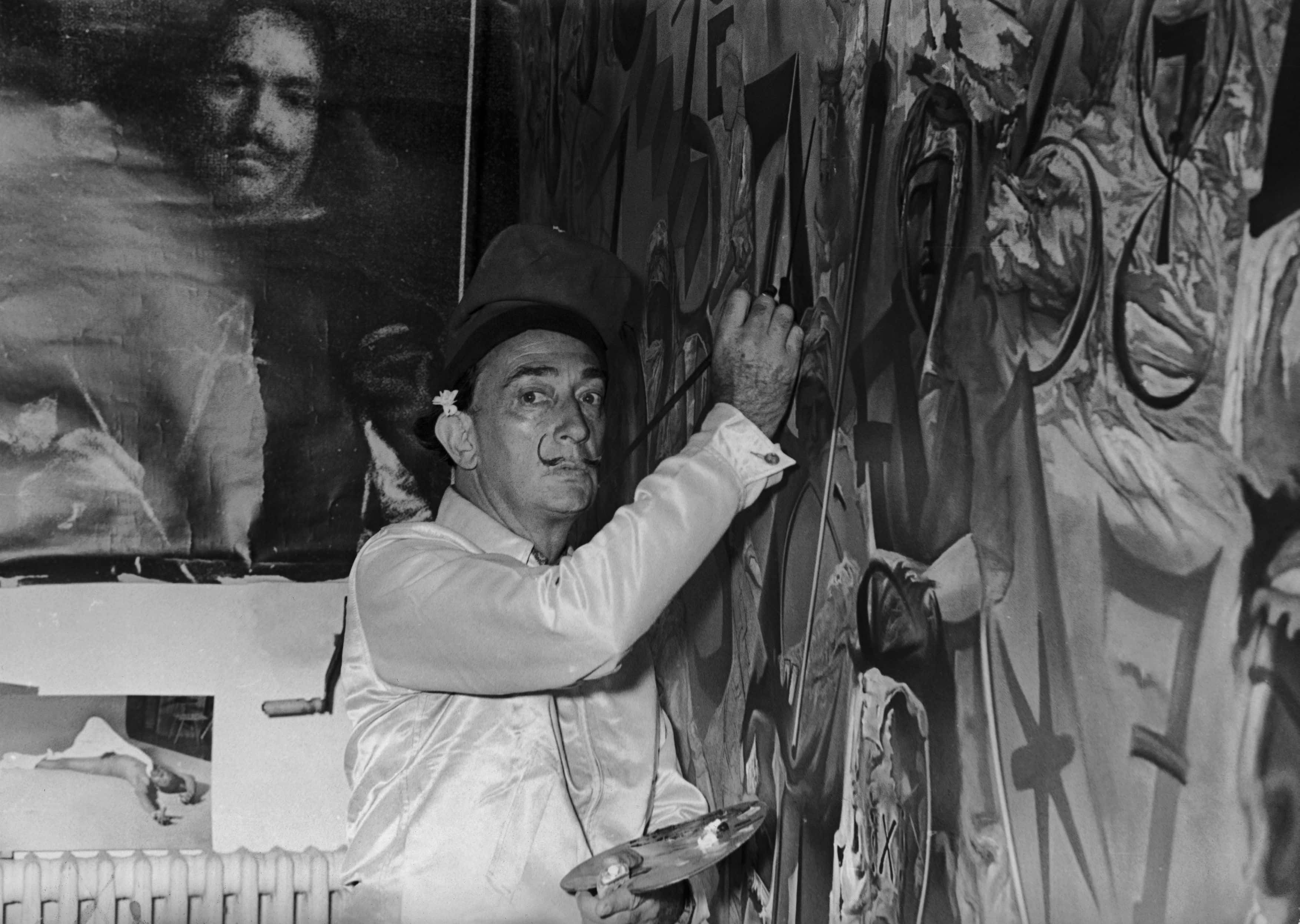 Salvador Dali In His Studio In Cadaques, Catalonia In 1961.