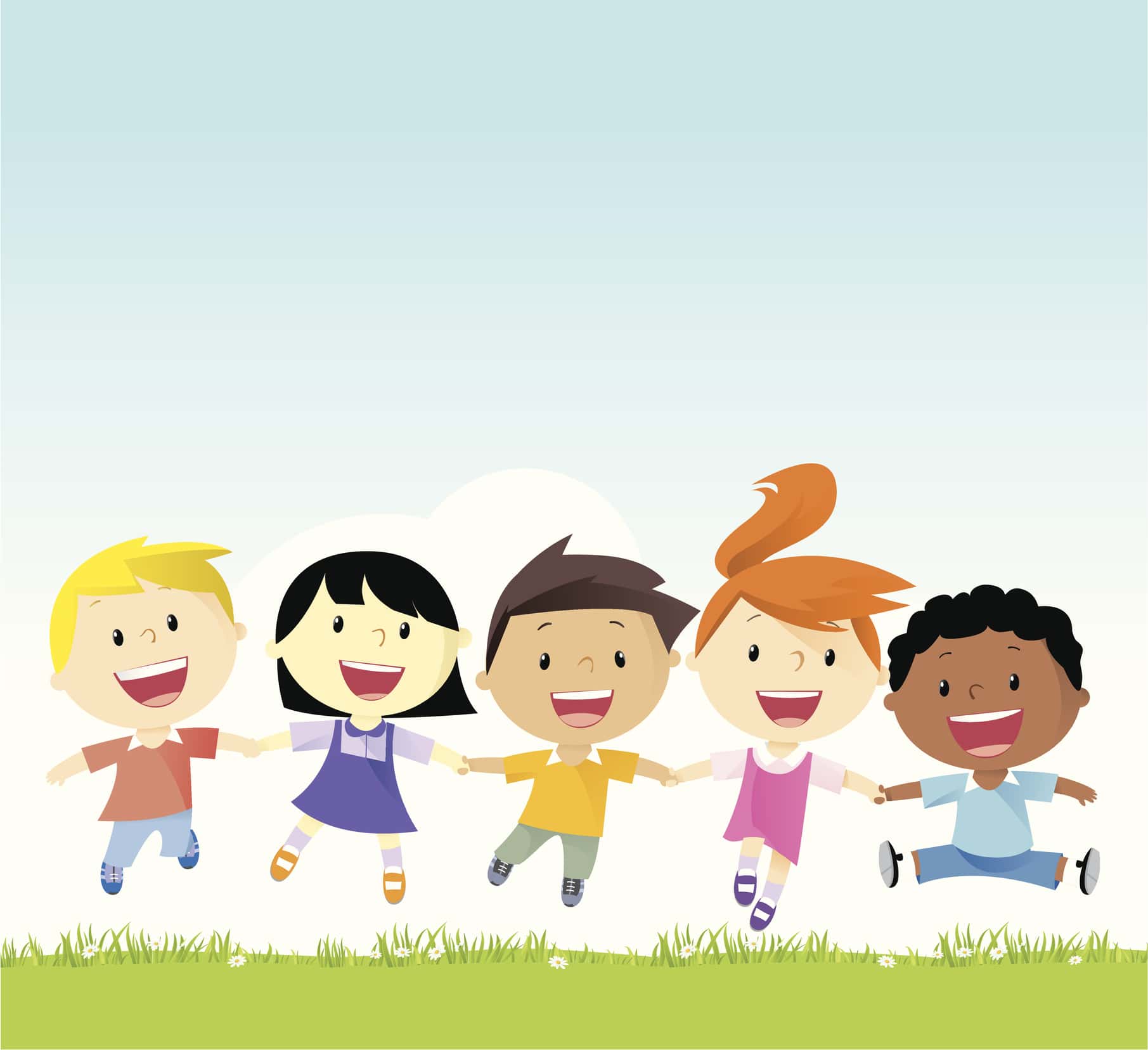 Friends in nature illustration.