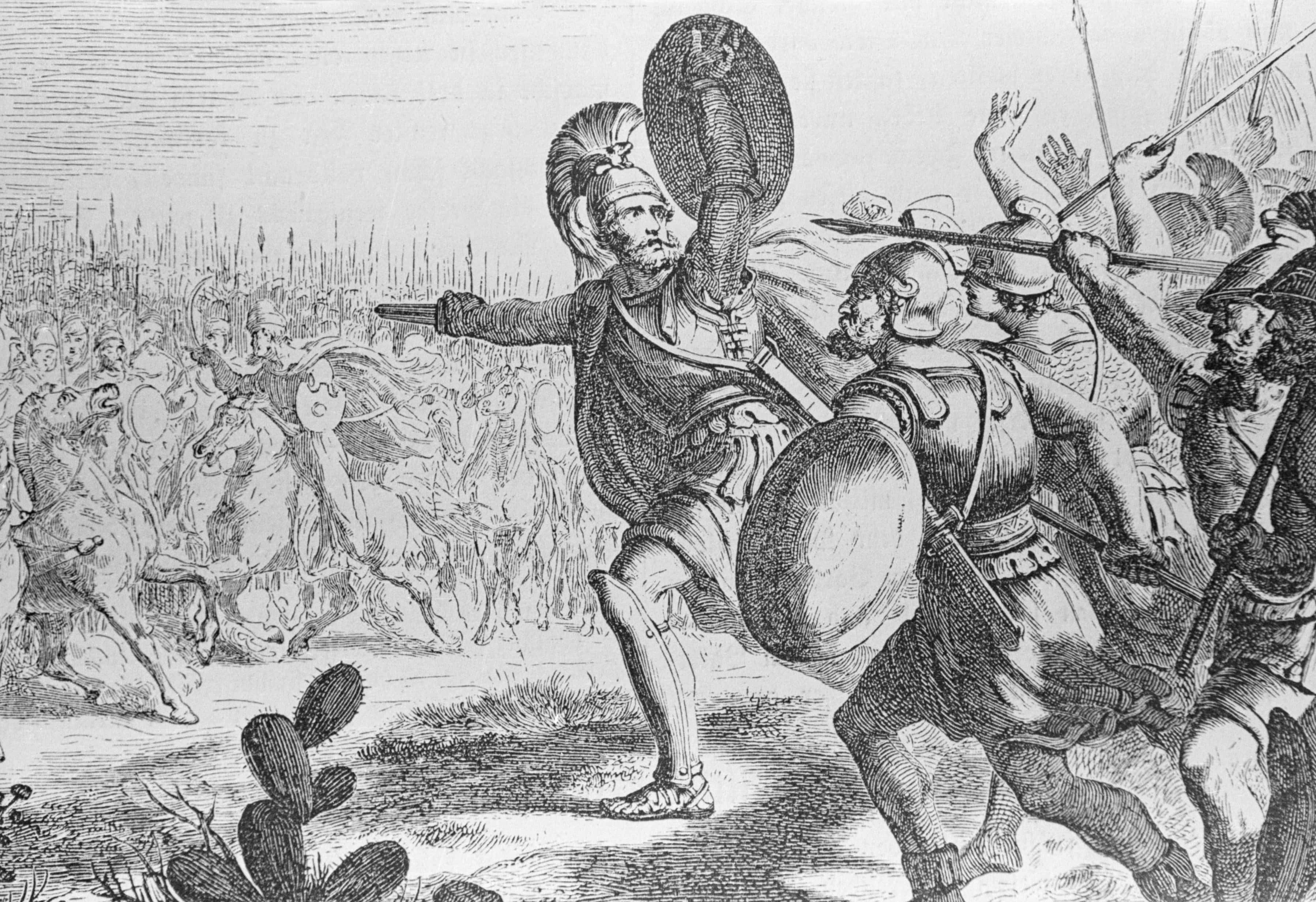 Illustration Showing the Battle of Thermopylae.