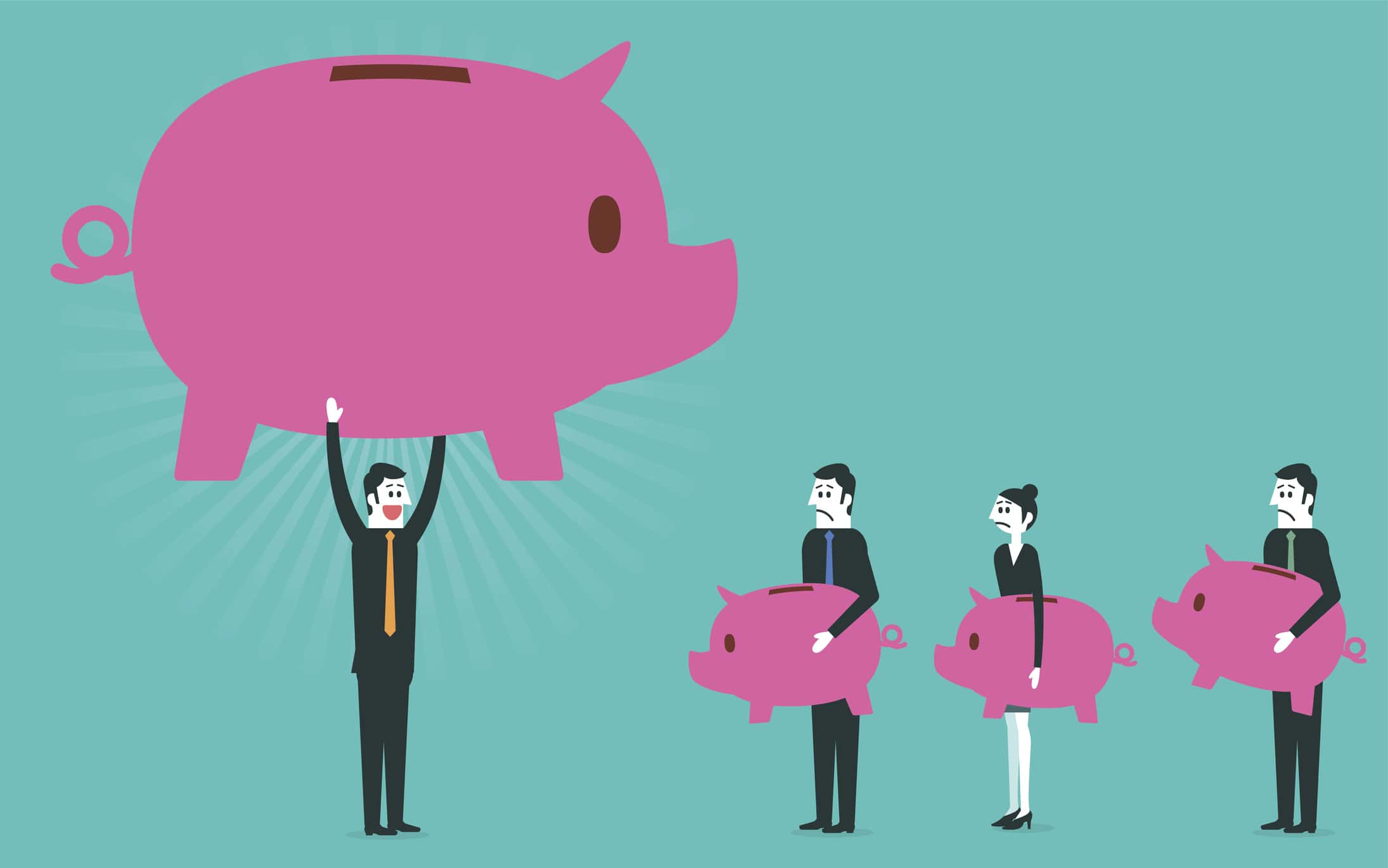 Rich man and Poor people Illustration.