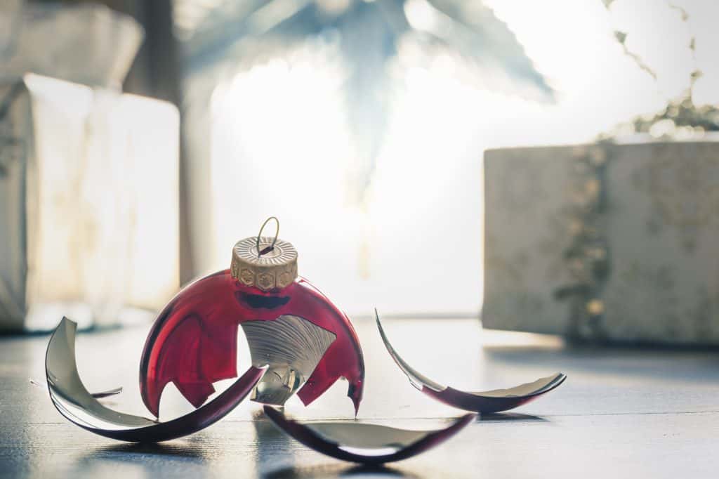 Broken christmas ornament.