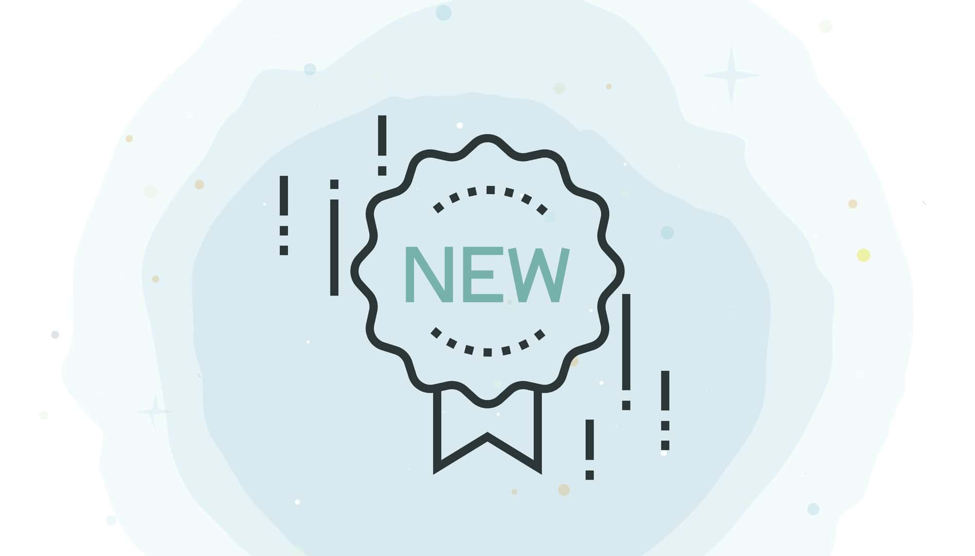 New Label Icon with Watercolor Patch.