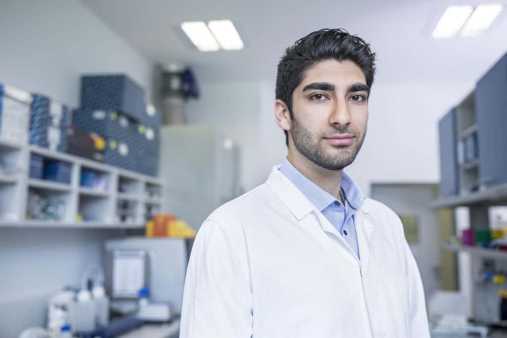 Portrait of scientist in his lab.