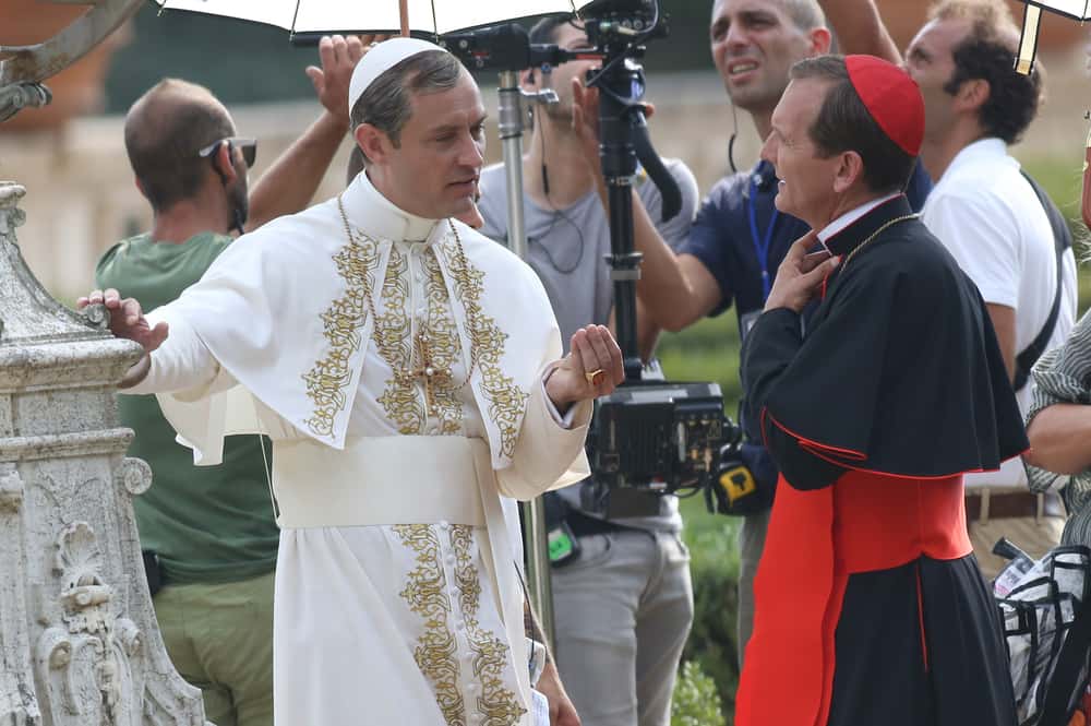 Paolo Sorrentino's "the Pope young" with Jude Law film in Rome in August 2015