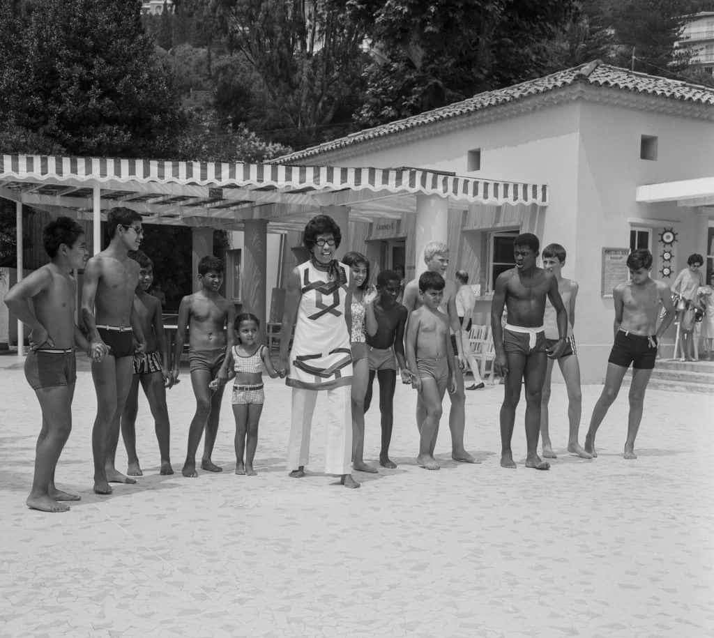 Josephine Baker on vacation with her children in Monte Carlo.