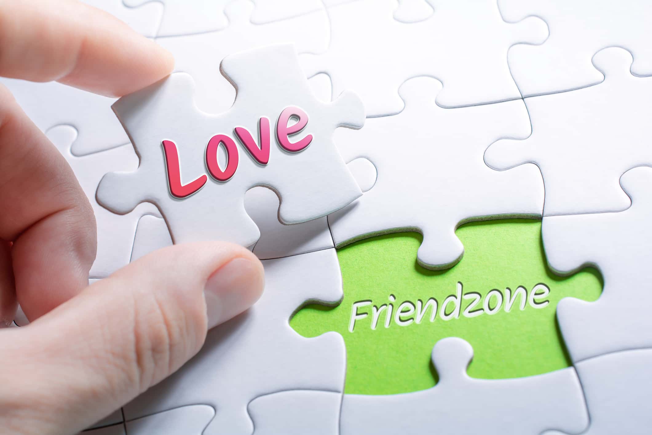 Words Love And Friendzone In Missing Puzzle Piece.
