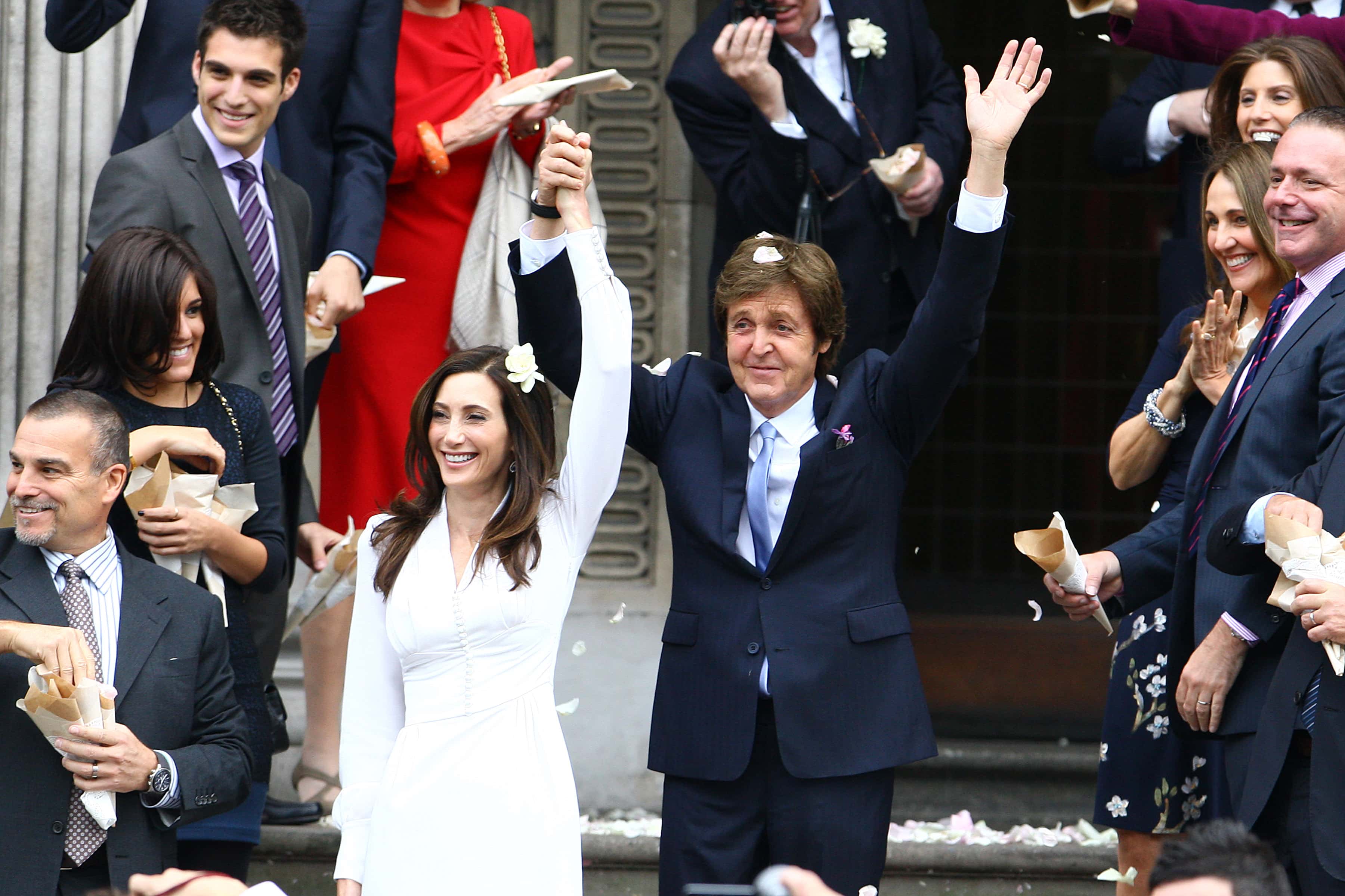 Sir Paul McCartney and Nancy Shevell seen leaving Marylebone Registry Office after their wedding