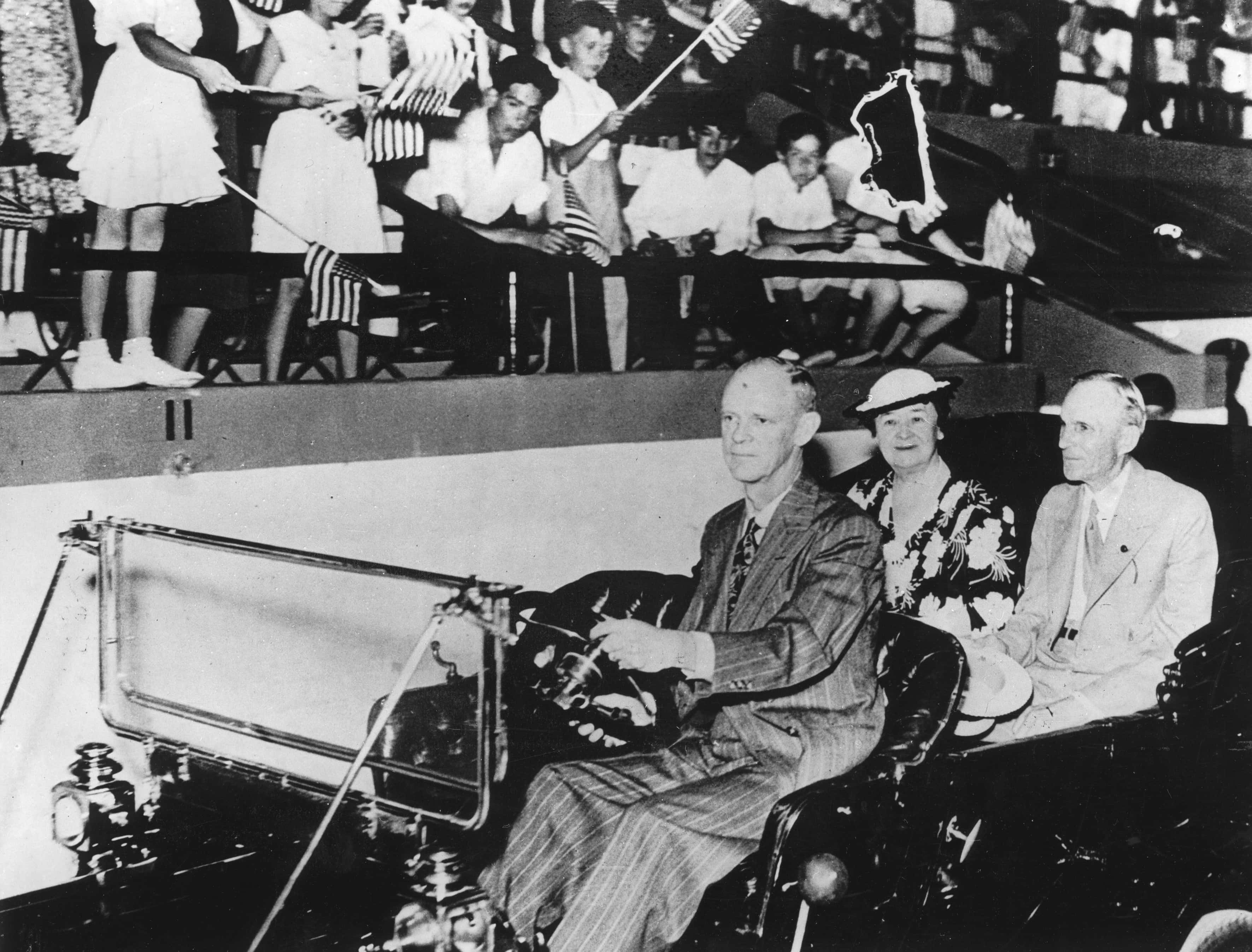 Henry Ford with his wife in the 'Model T'.