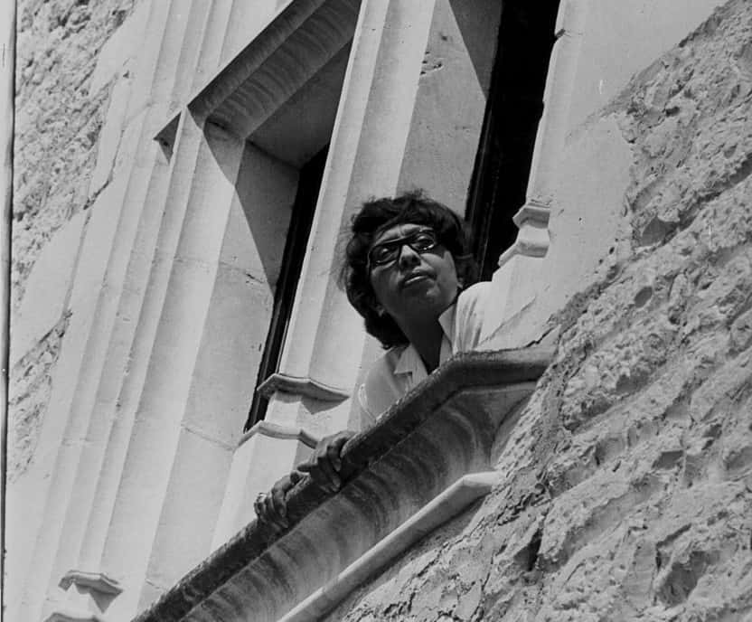 Josephine Baker looking out of a window
