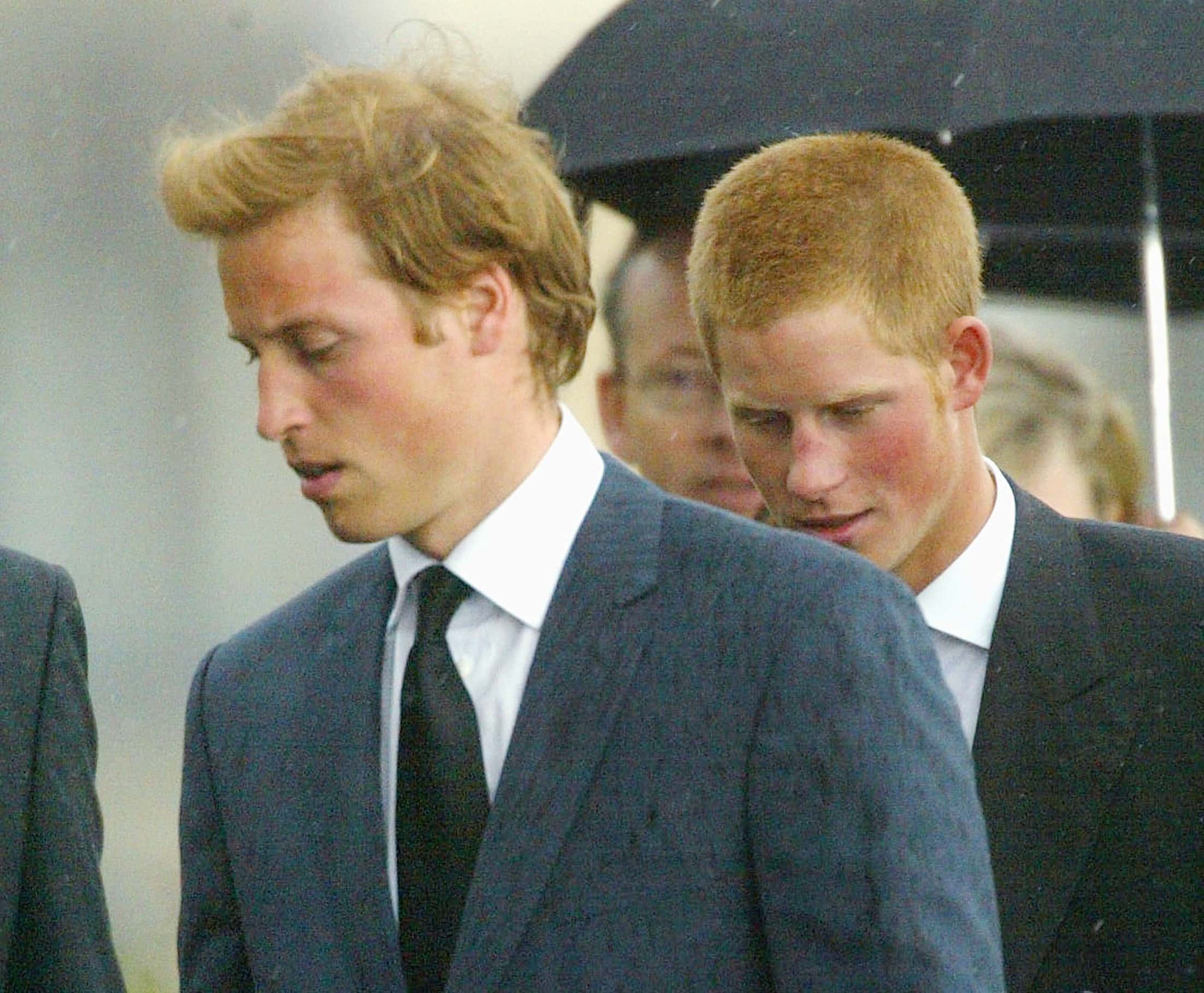 UK: Funeral of Frances Shand Kydd. Prince William and prince Harry.