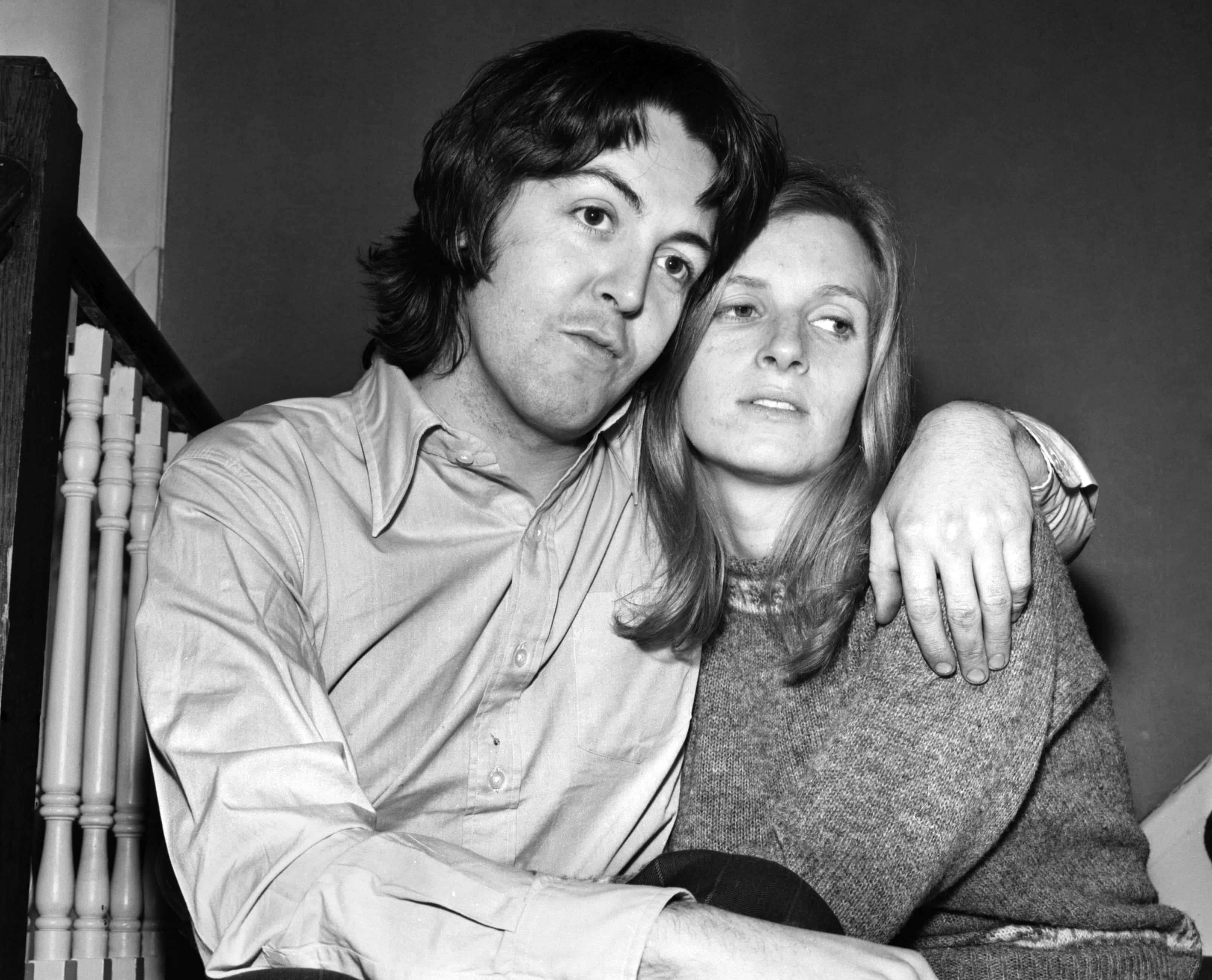 Beatles singer Paul McCartney with his new bride Linda Eastman