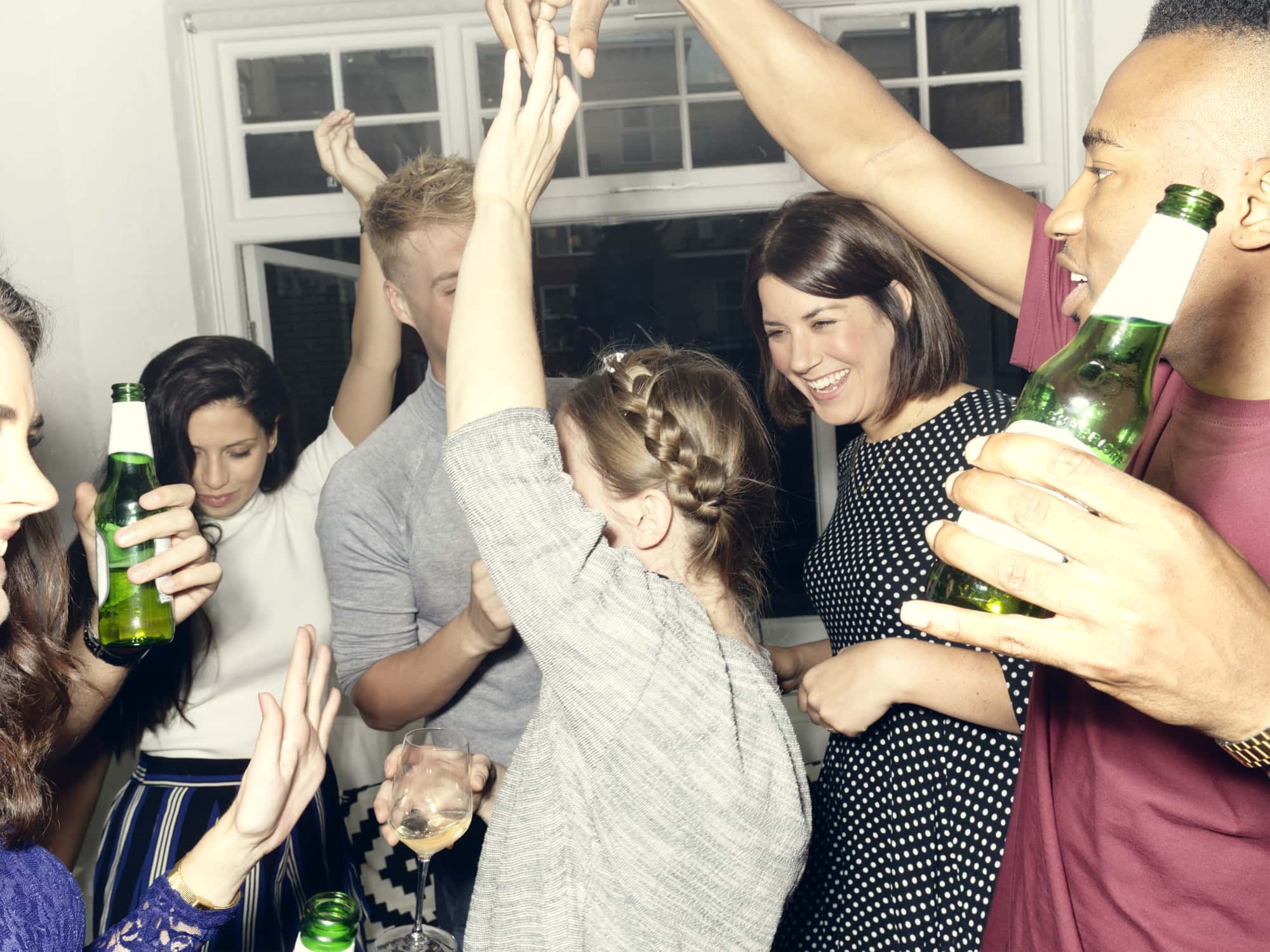Group of young people having a party.