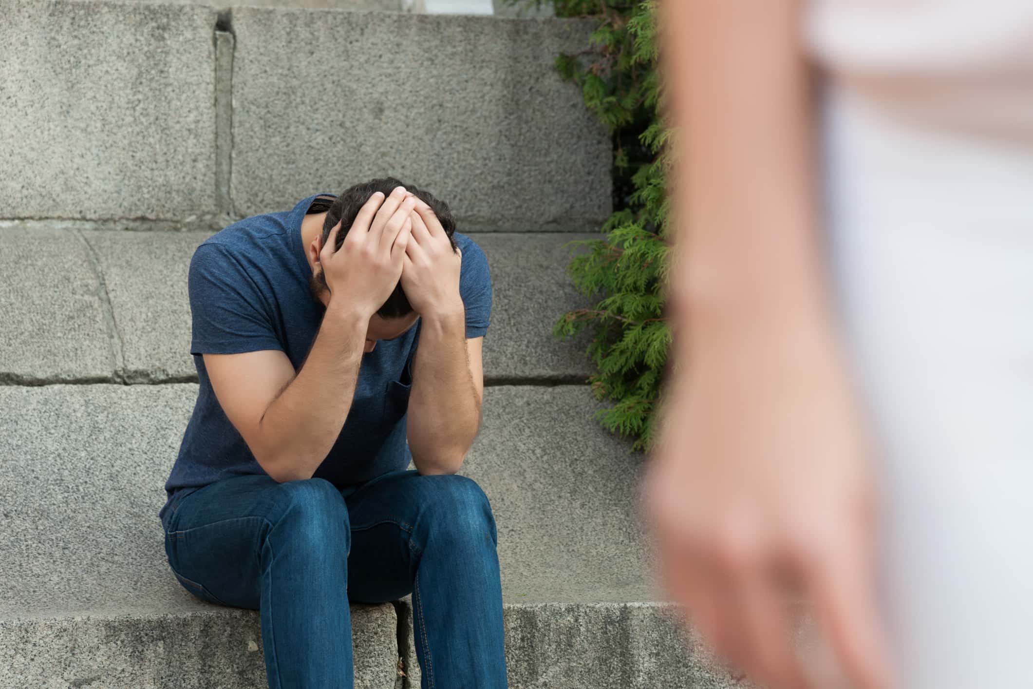 Cropped image of sad break up.