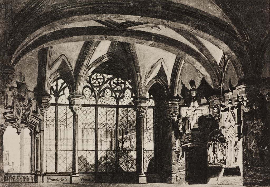 Room, Tower of London, scene of opera Maria Tudor.