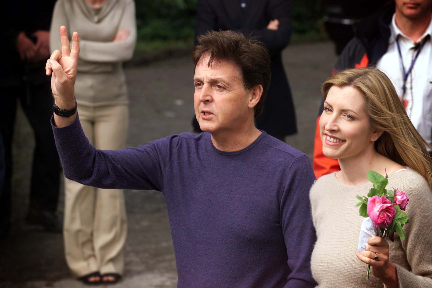 Former Beatle Sir Paul McCartney and his bride-to-be Heather Mills outside Castle Leslie