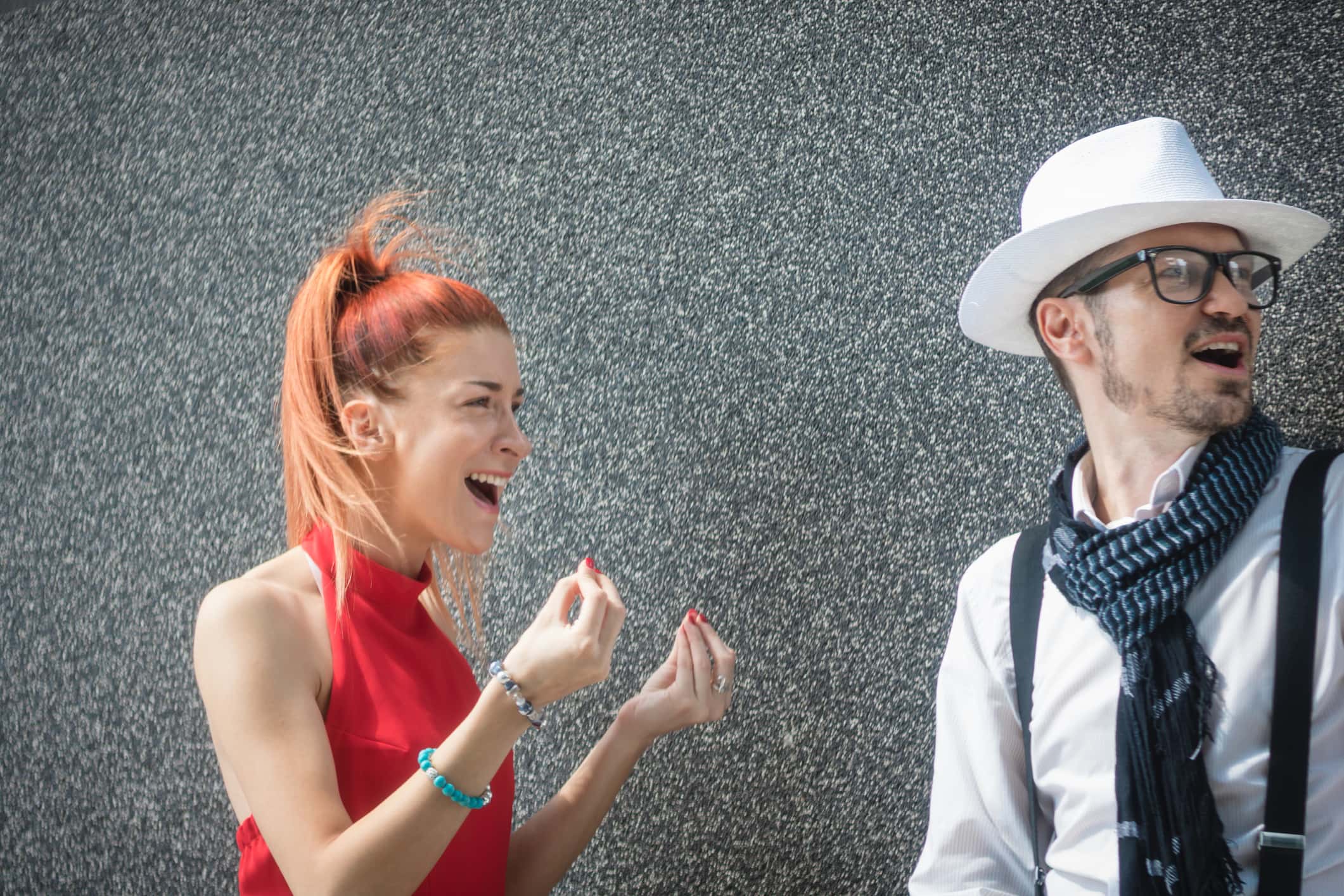 Angry woman yelling at her boyfriend.