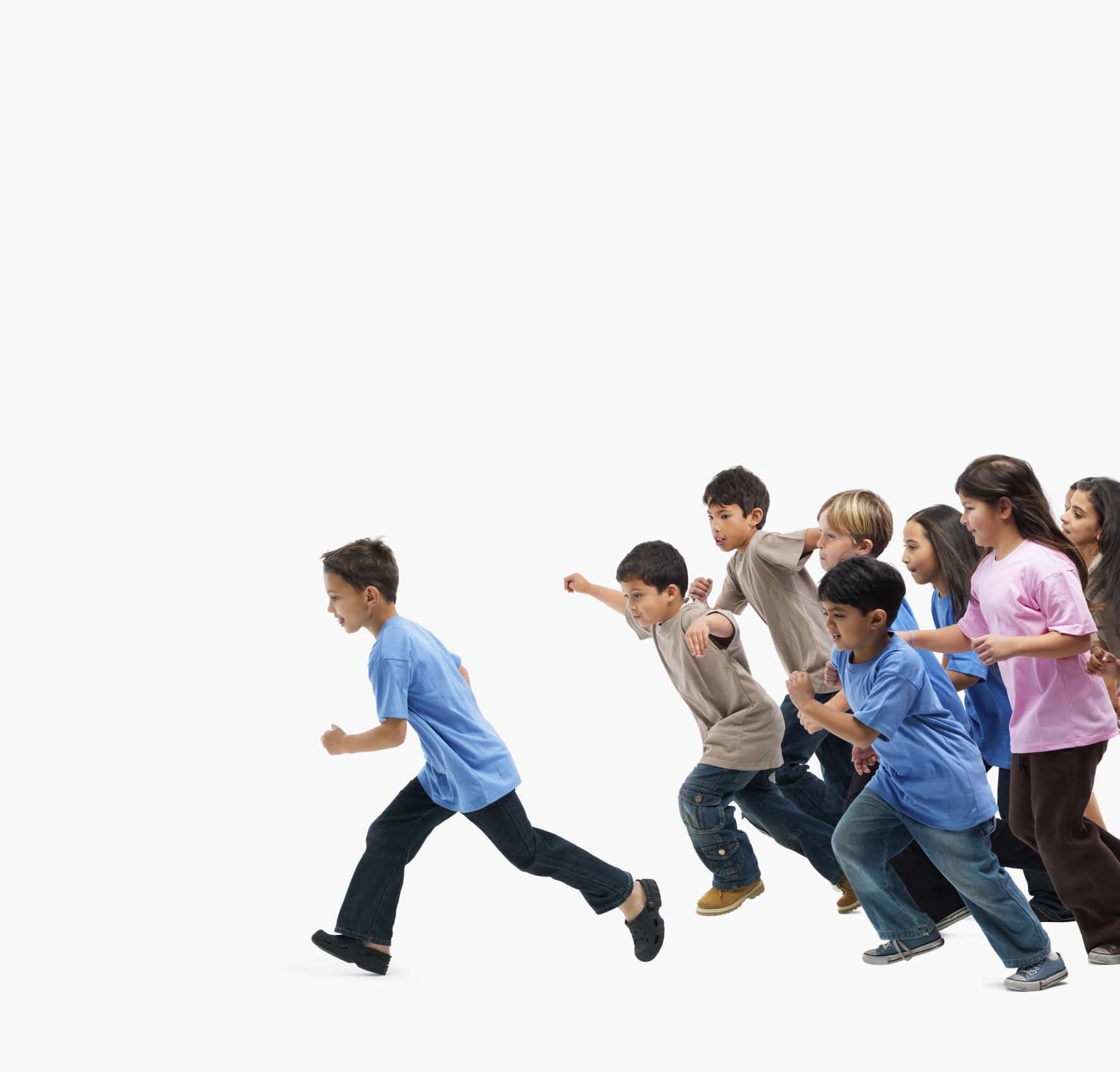 Children running.