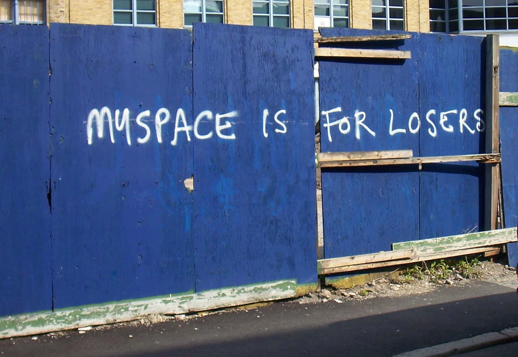 Myspace written on fence