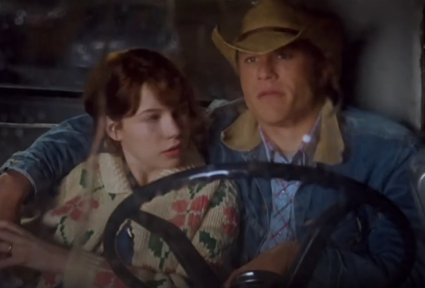 Screenshot: Heath Ledger & Michelle Williams - from Brokeback Mountain (2005)