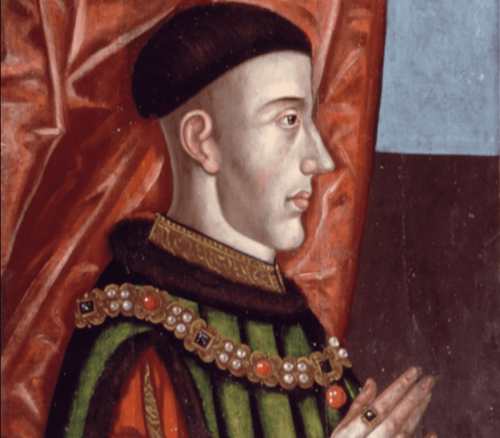 Henry V in green and red