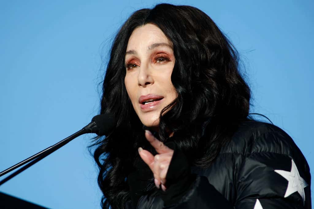 Cher speaks during the Women's March "Power to the Polls"