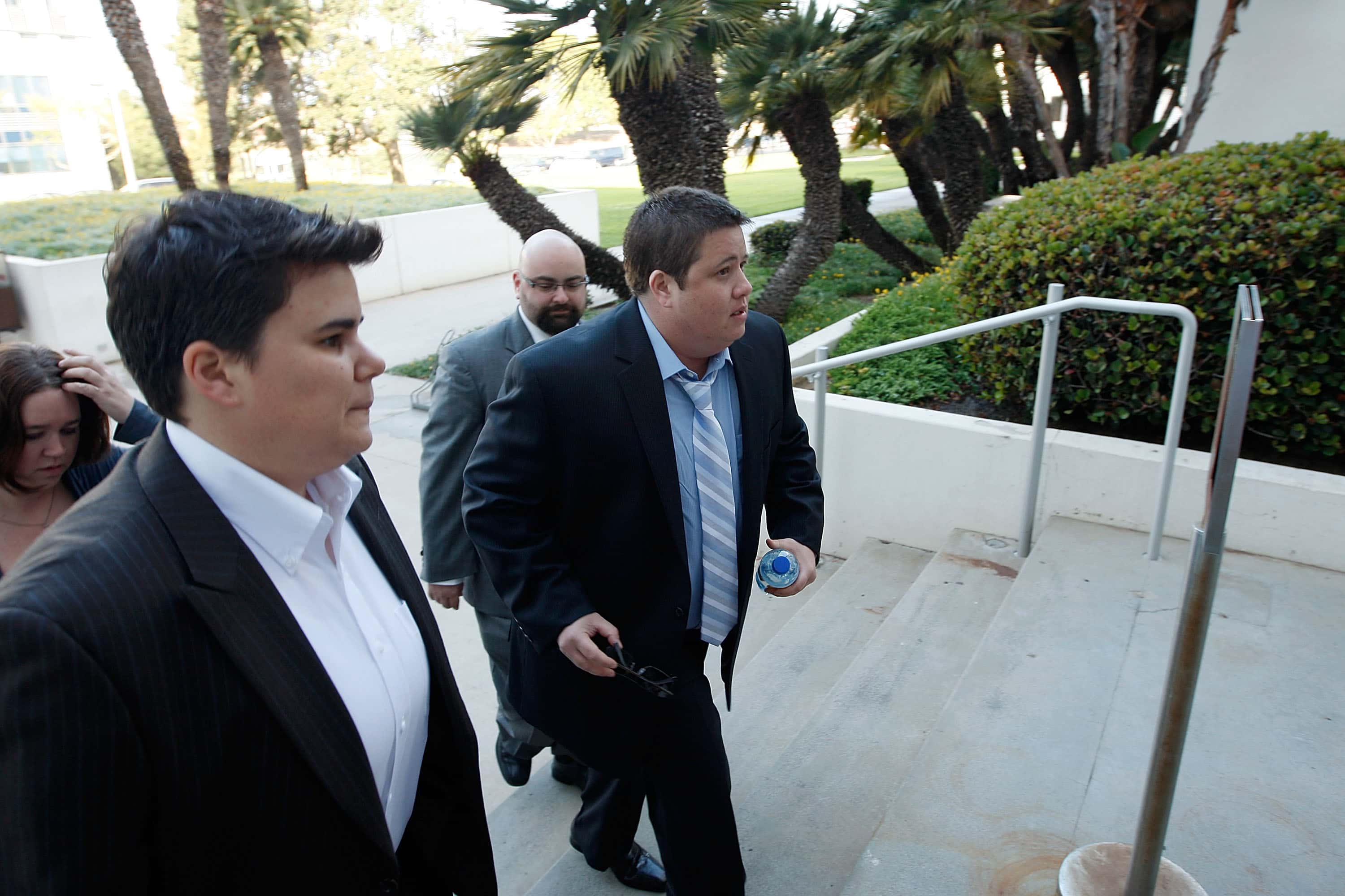 Chaz Bono arrives to the Santa Monica Courthouse to formally ask a judge to change his name and gender following his 2009 sex change surgery, on May 6, 2010