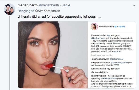 and this seemed at odds with her support of Demi's body positivty