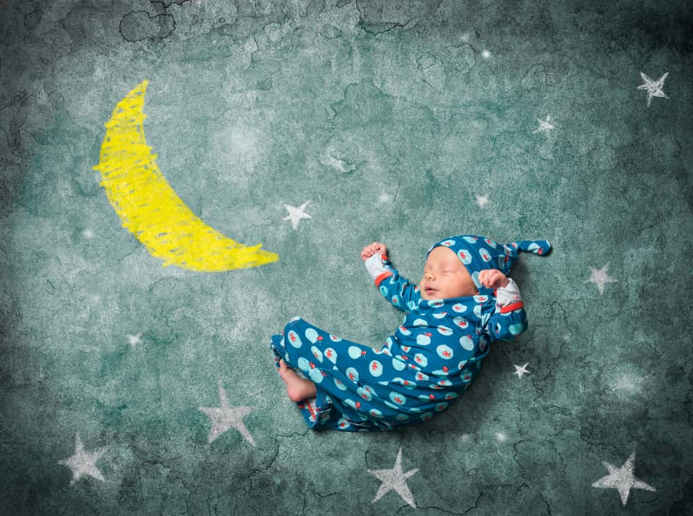 Baby sleeping with the stars