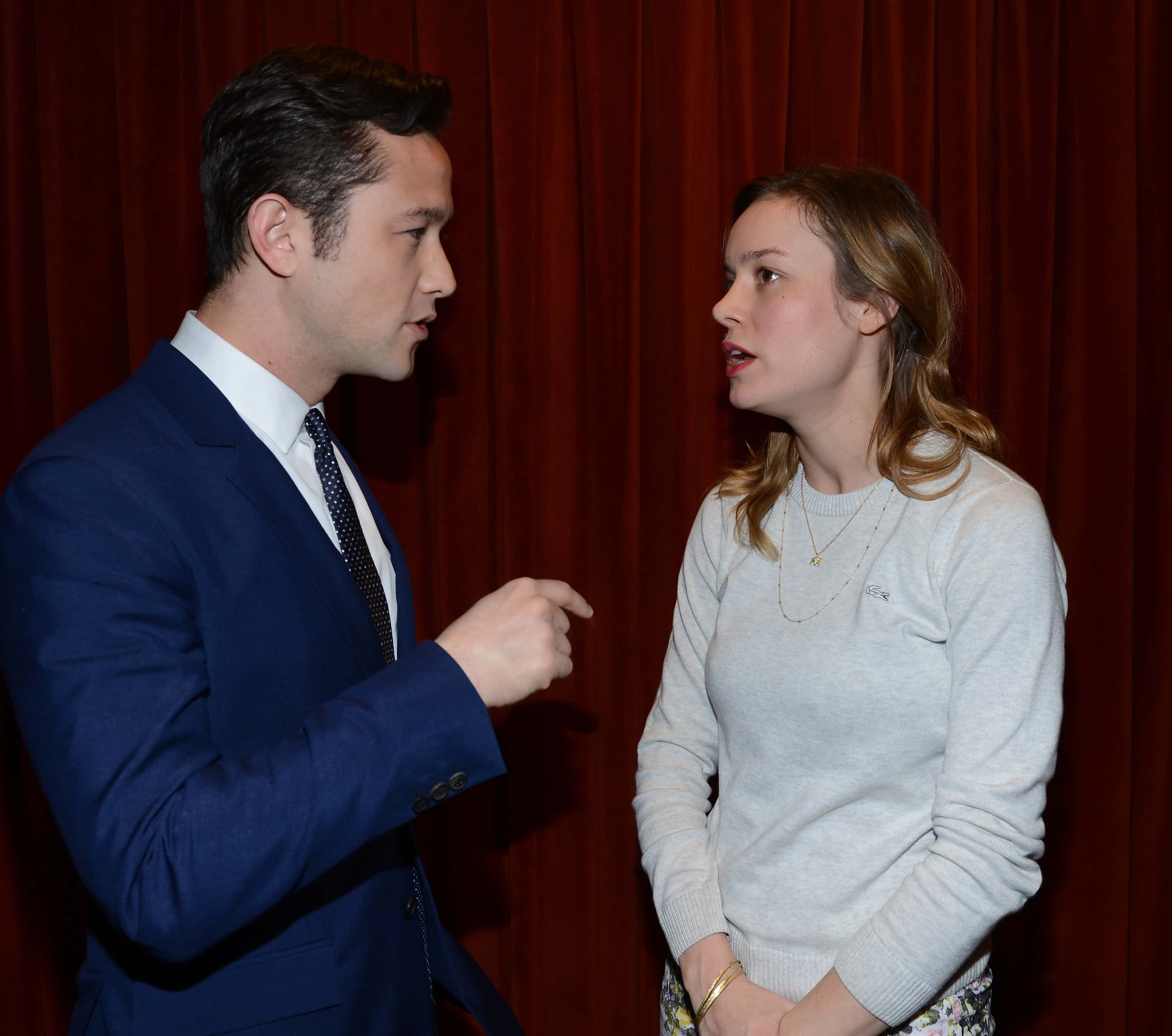 Director Joseph Gordon-Levitt (L) and actress Brie Larson attend the Green Room Photo - 2013