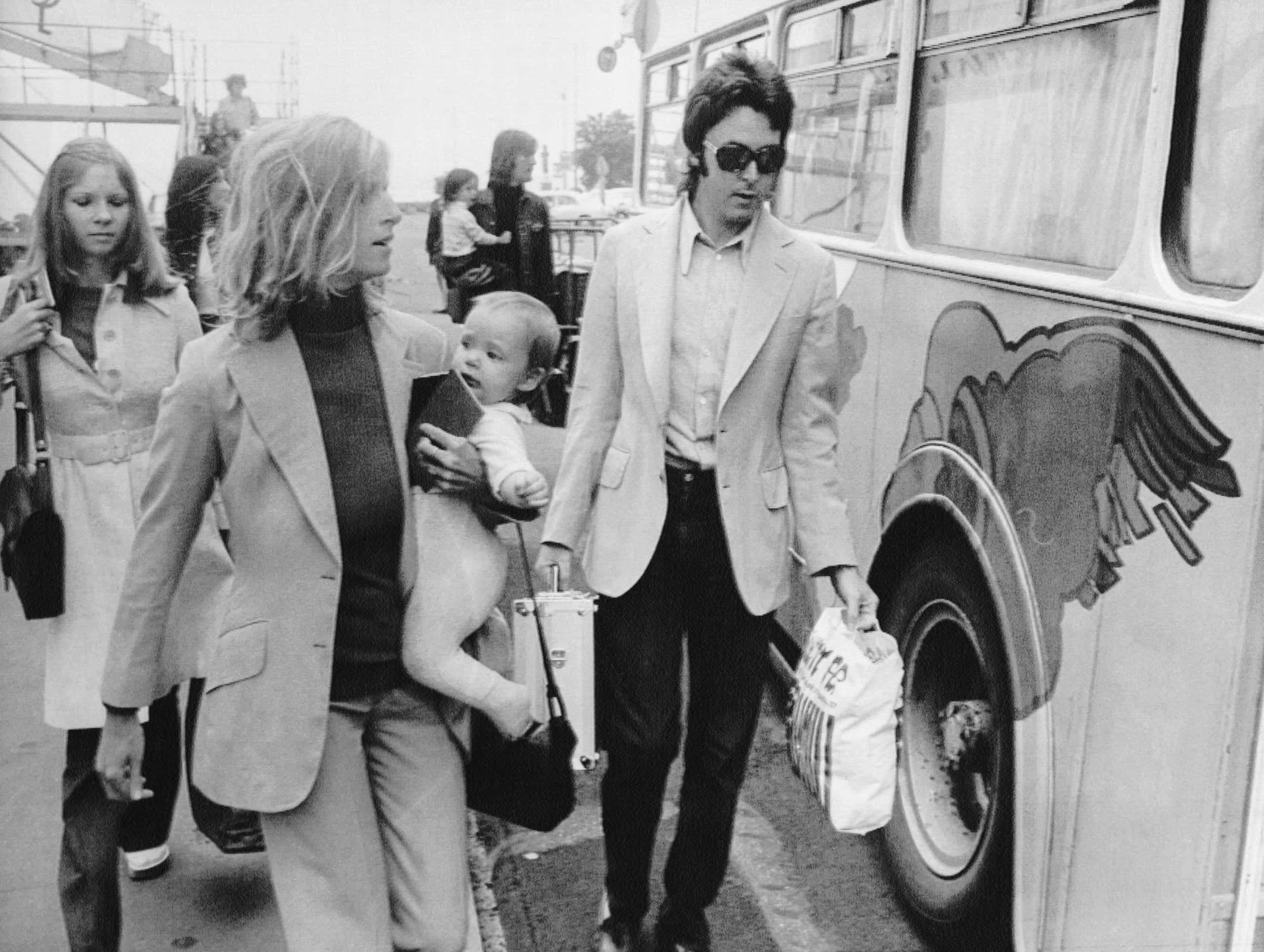 Linda, Stella, and Paul McCartney