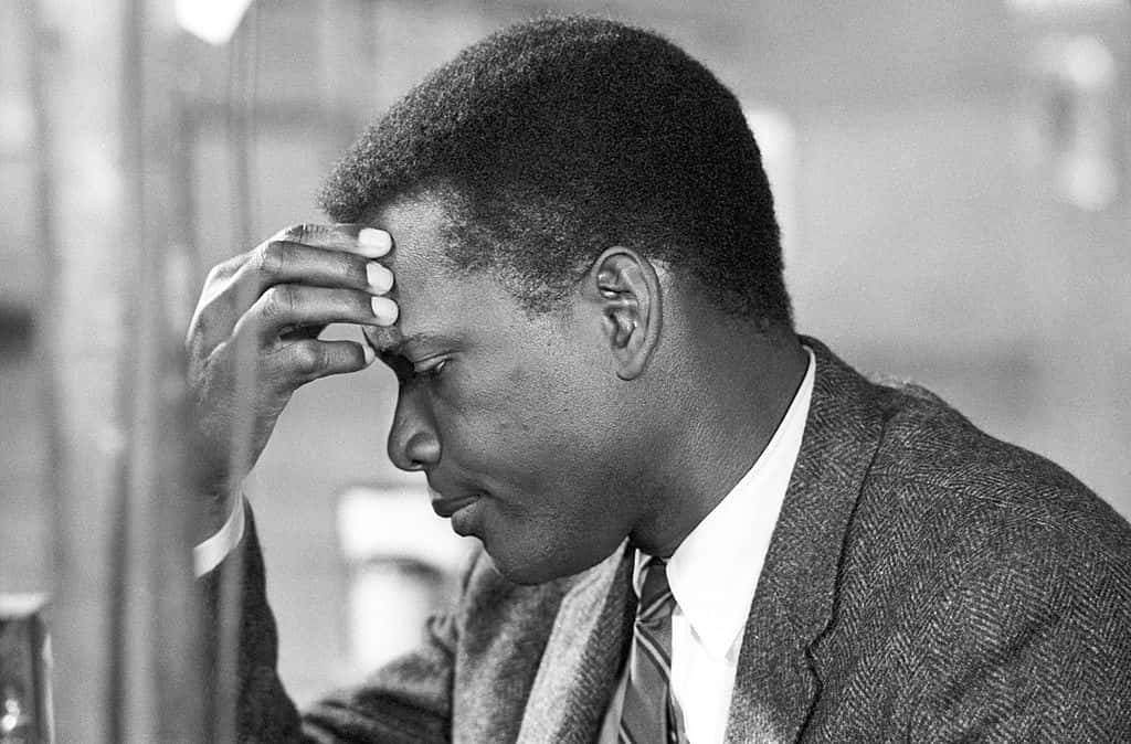 Actor and director Sidney Poitier on the set of the movie 'Lilies of the Field'
