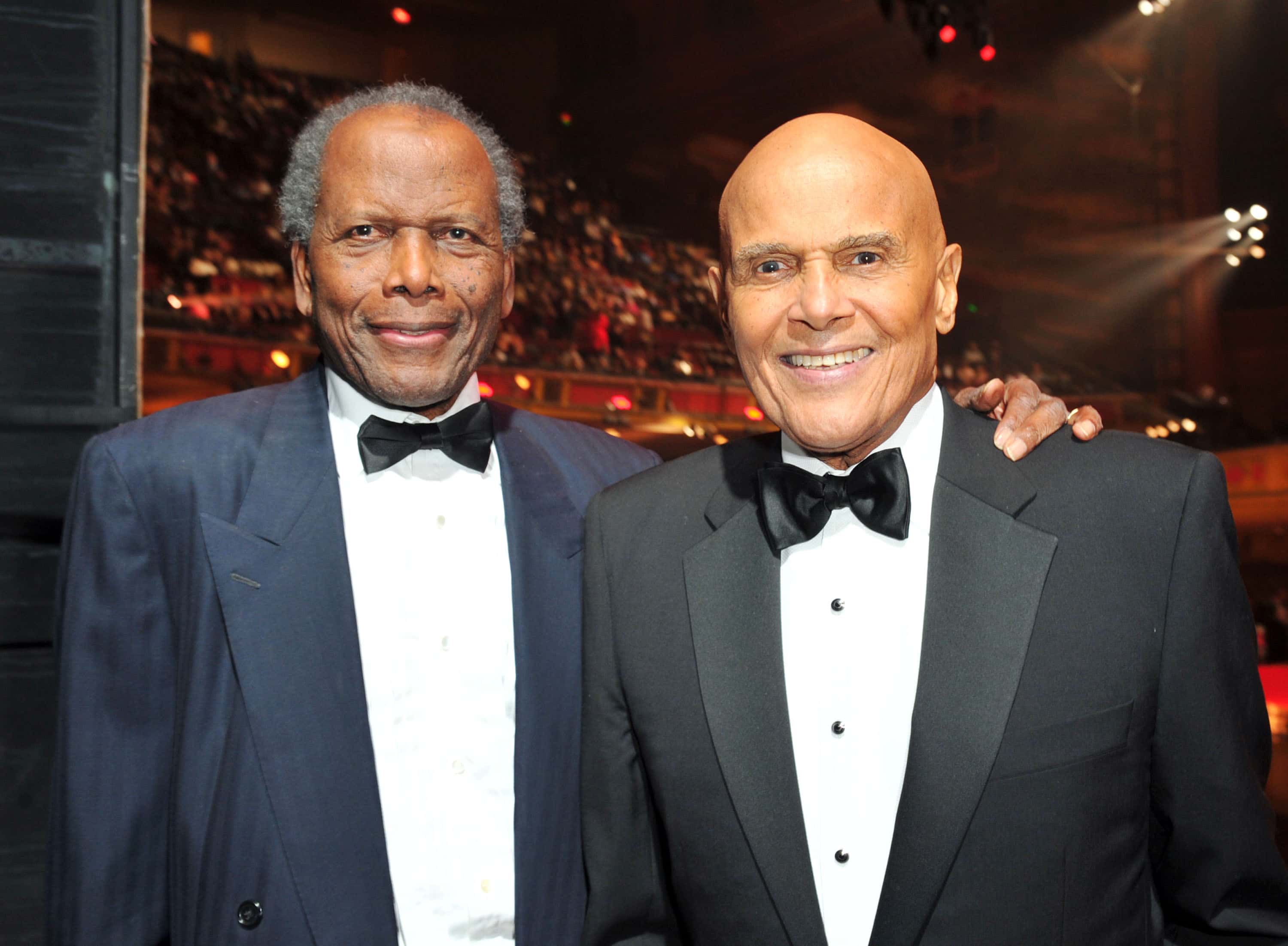 Sidney Poitier and Harry Belafonte attend the 43rd NAACP Image Awards