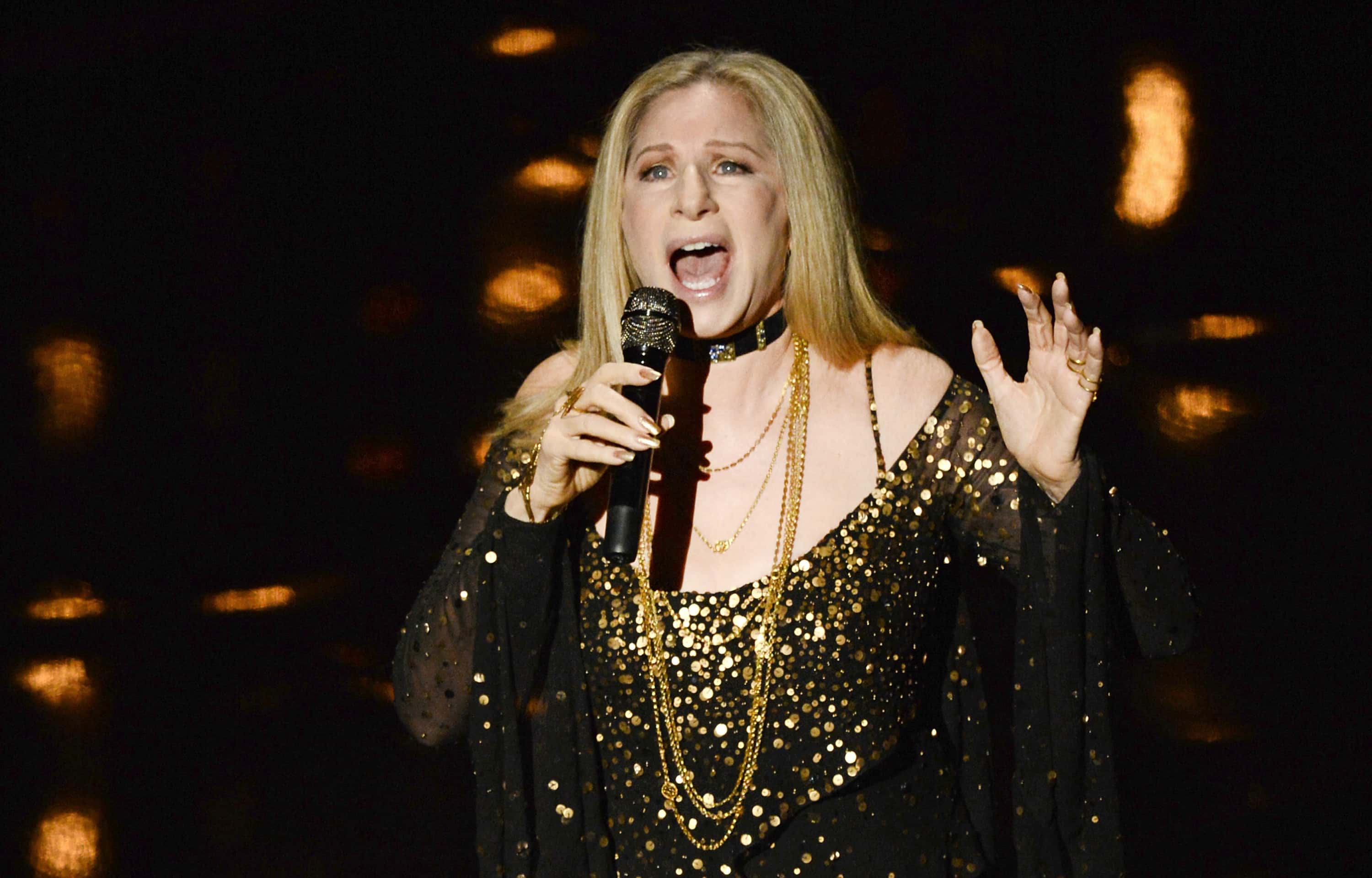 Singer/actress Barbra Streisand performs onstage during the Oscars