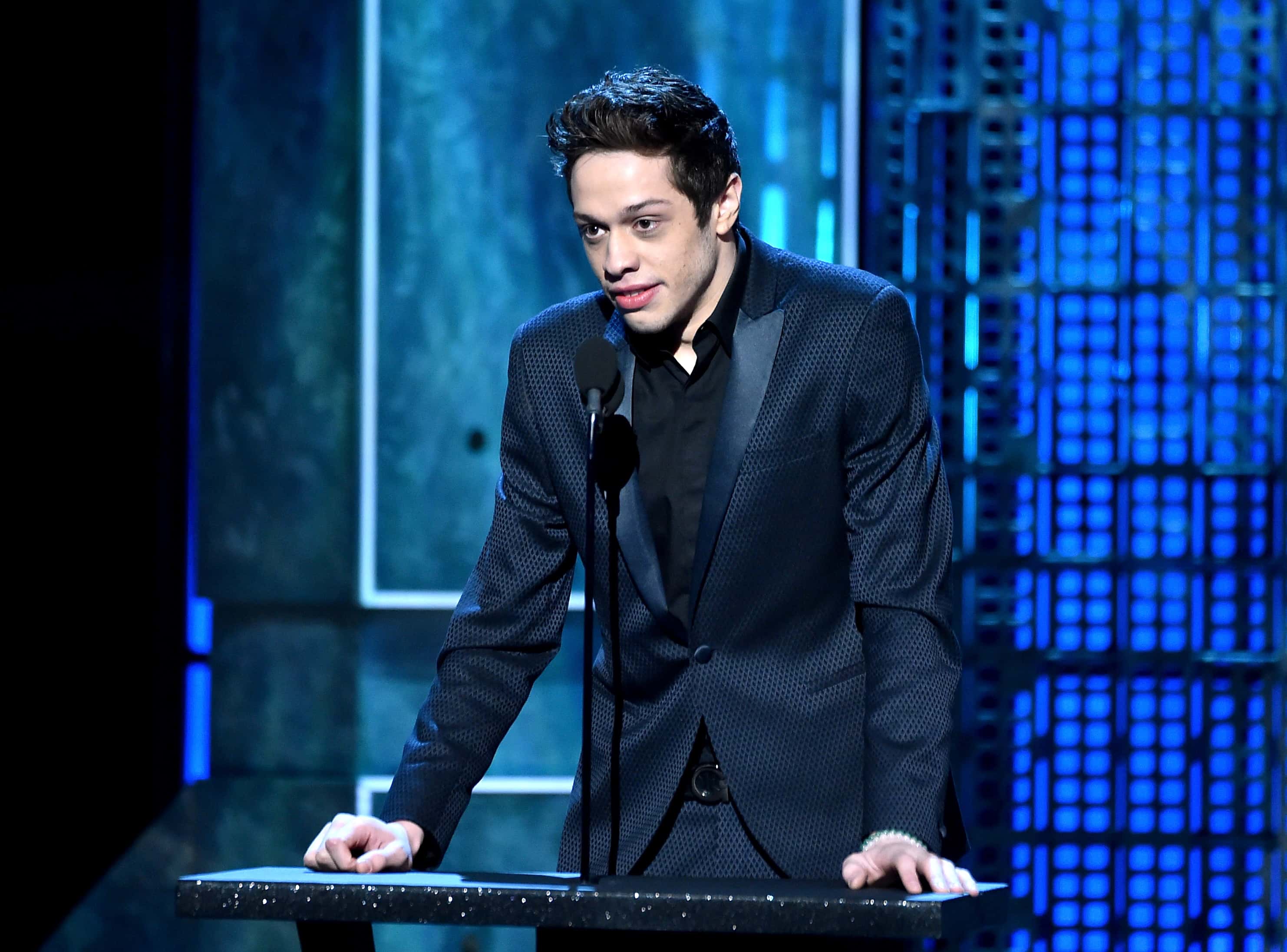 Actor Pete Davidson speaks onstage at The Comedy Central Roast of Justin Bieber