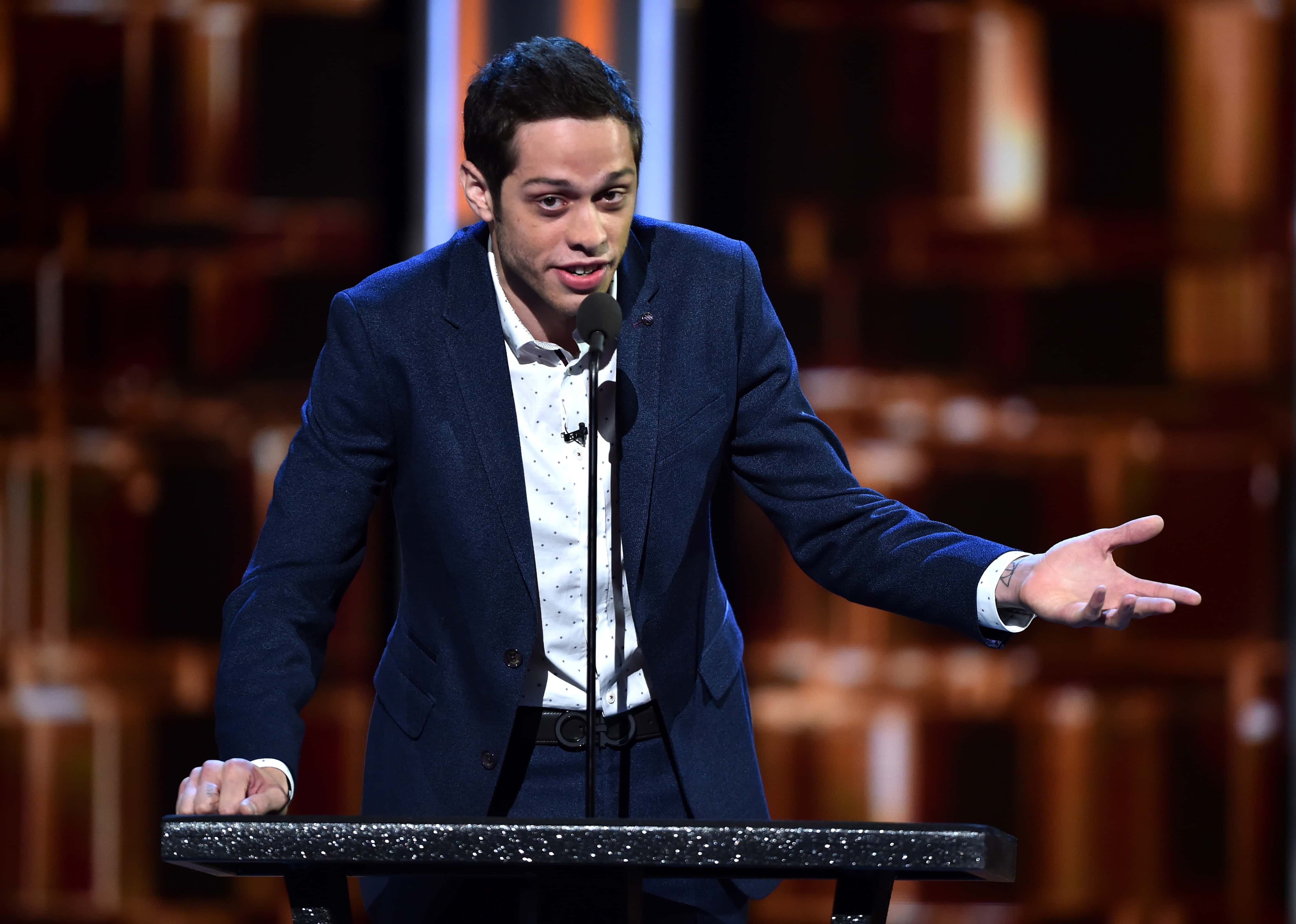Actor Pete Davidson speaks onstage at The Comedy Central Roast of Rob Lowe