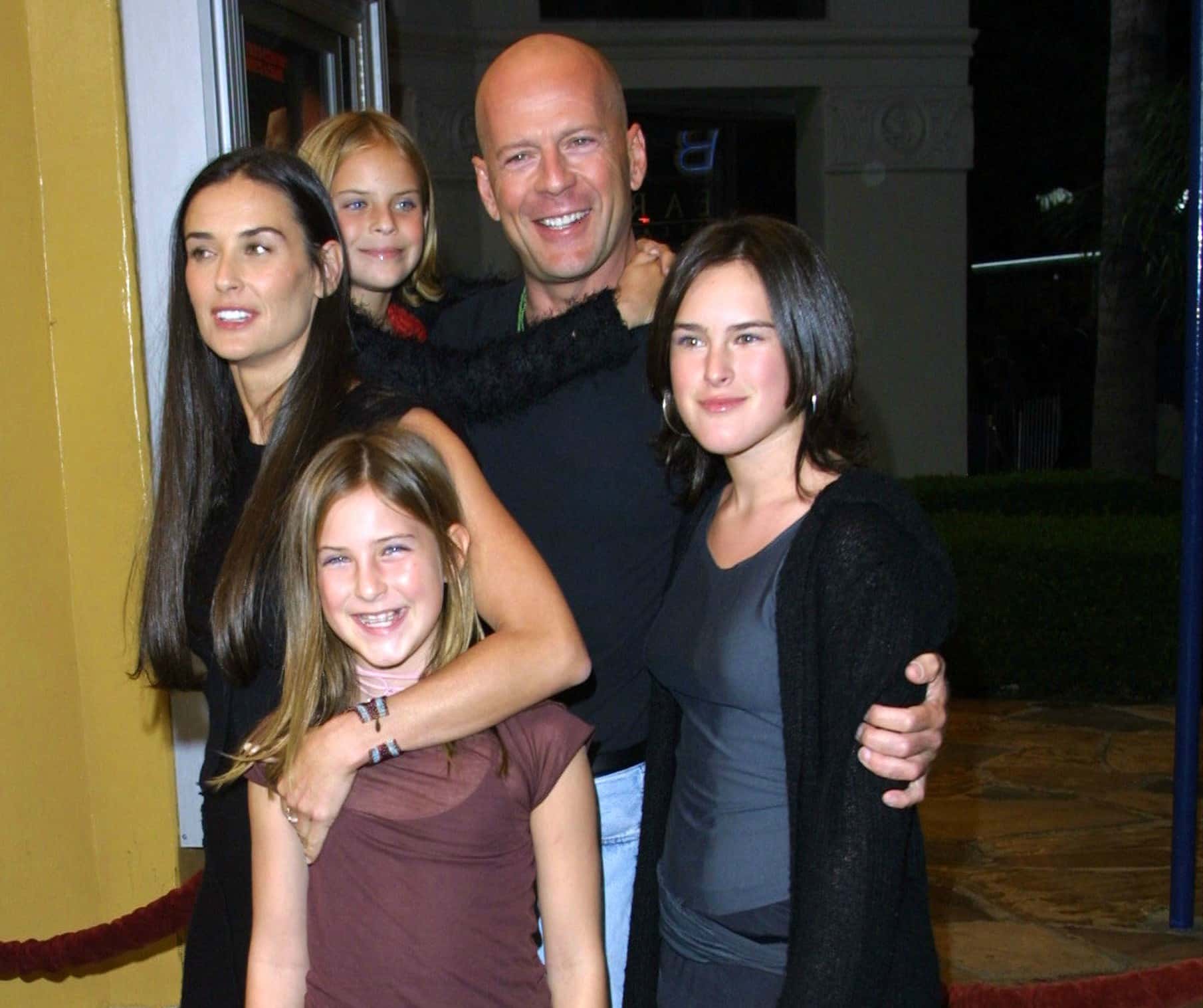 Actors Demi Moore and Bruce Willis with their daughters - 2001