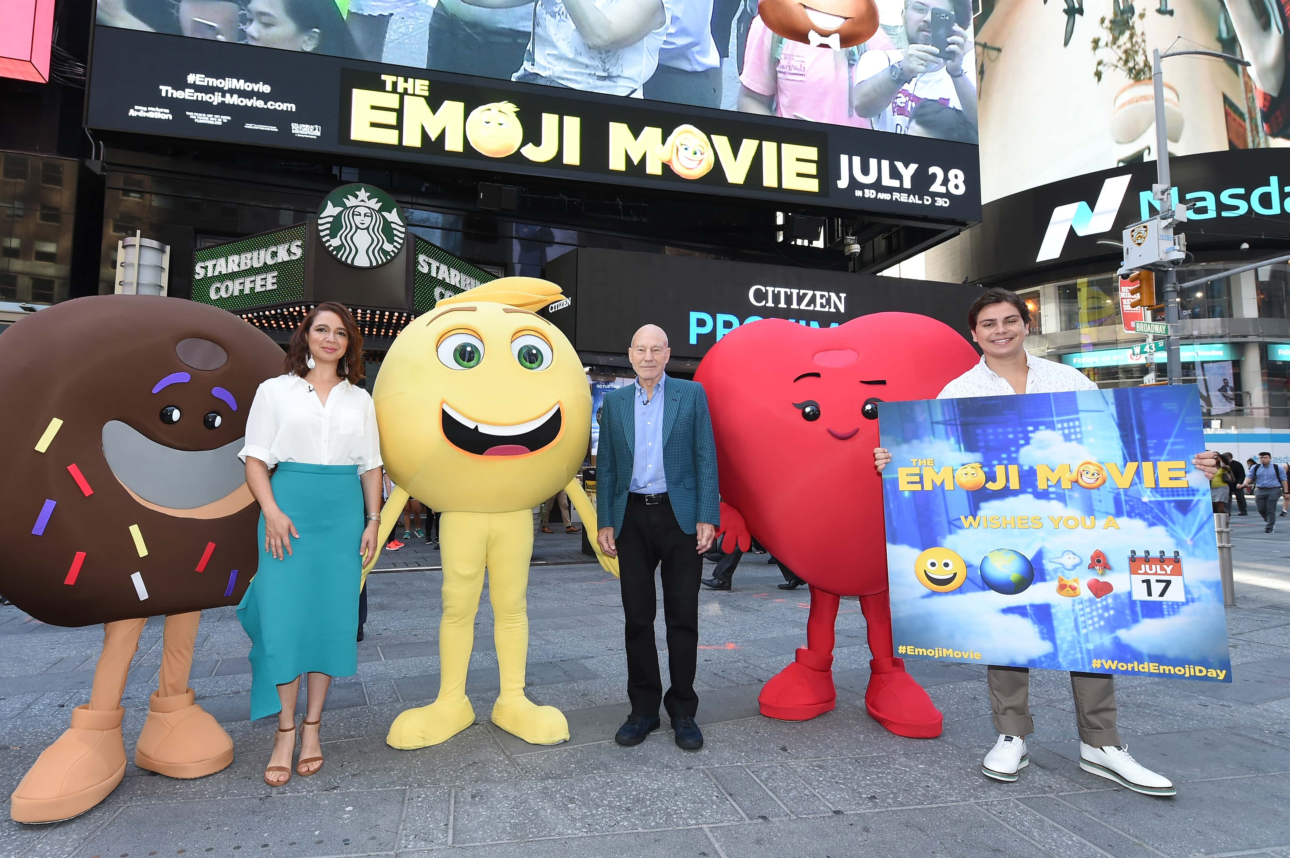 Actors Maya Rudolph, Patrick Stewart and Jake T. Austin