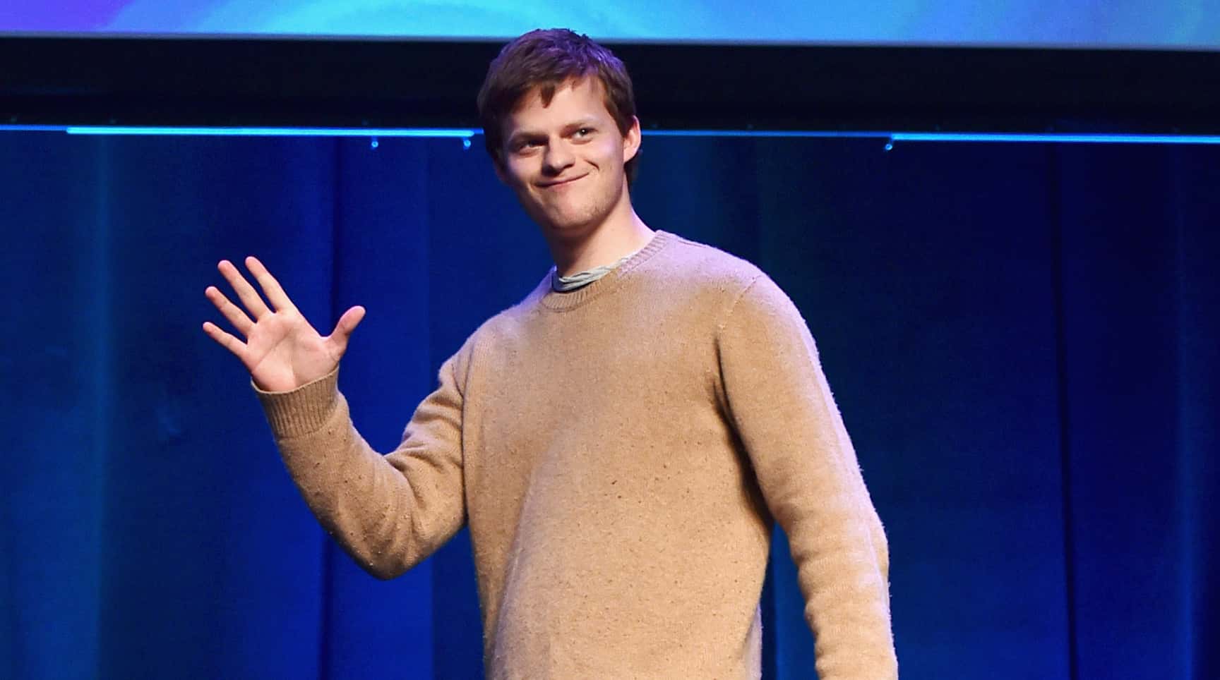 Actor Lucas Hedges speaks onstage during the CinemaCon 2018