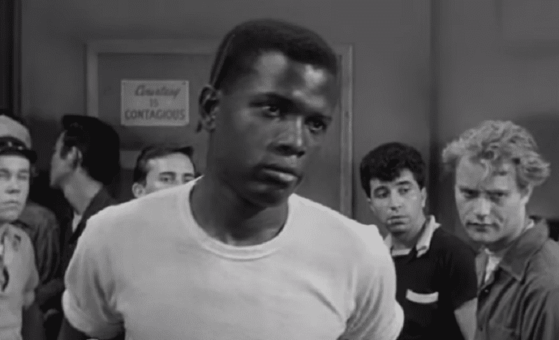 A visually captivating still taken from a pivotal moment in the film Blackboard Jungle (1955)