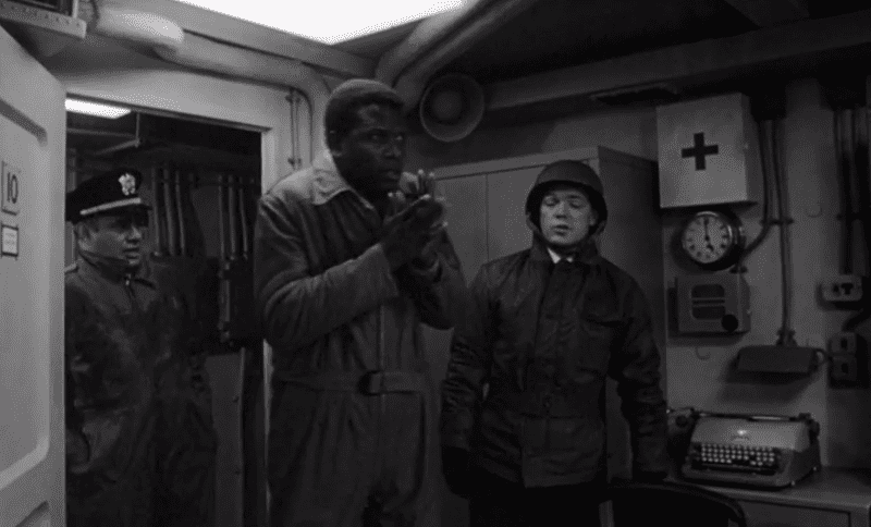 A visually captivating still taken from a pivotal moment in the film The Bedford Incident (1965)